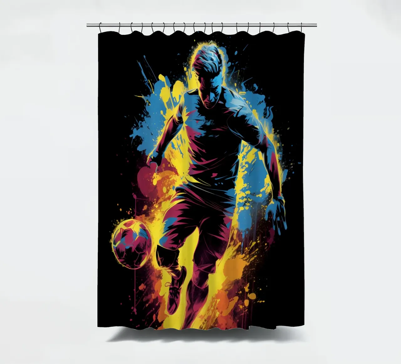 Football Colorful 4 shower curtain by Mateo
