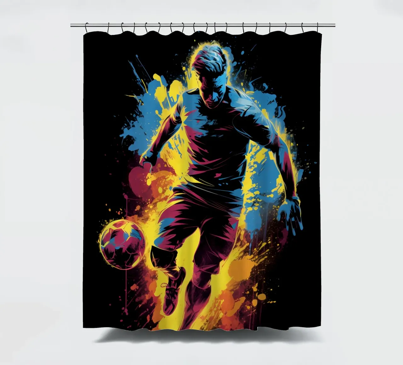 Football Colorful 4 shower curtain by Mateo
