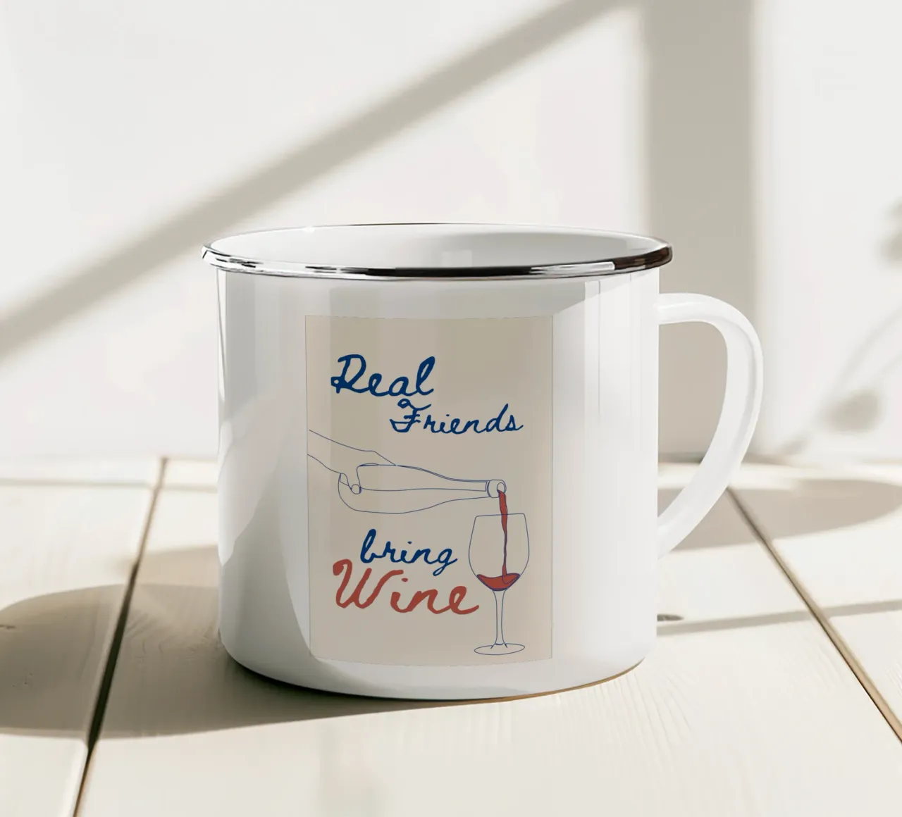 Real friends bring wine tazza in smalto da Ohkimiko