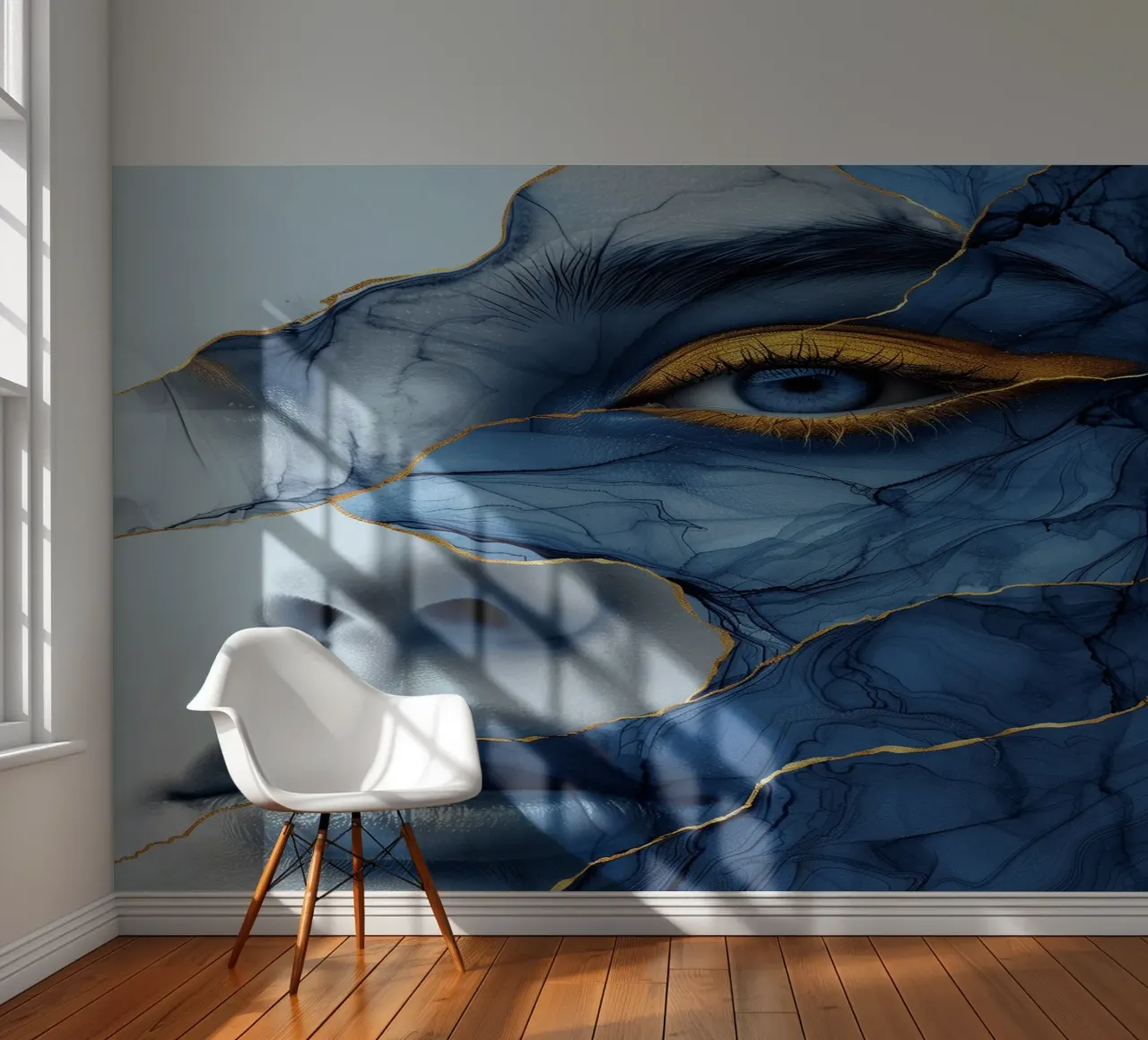 Blue face woman art photo wallpaper by Justyna Jaszke JBJart