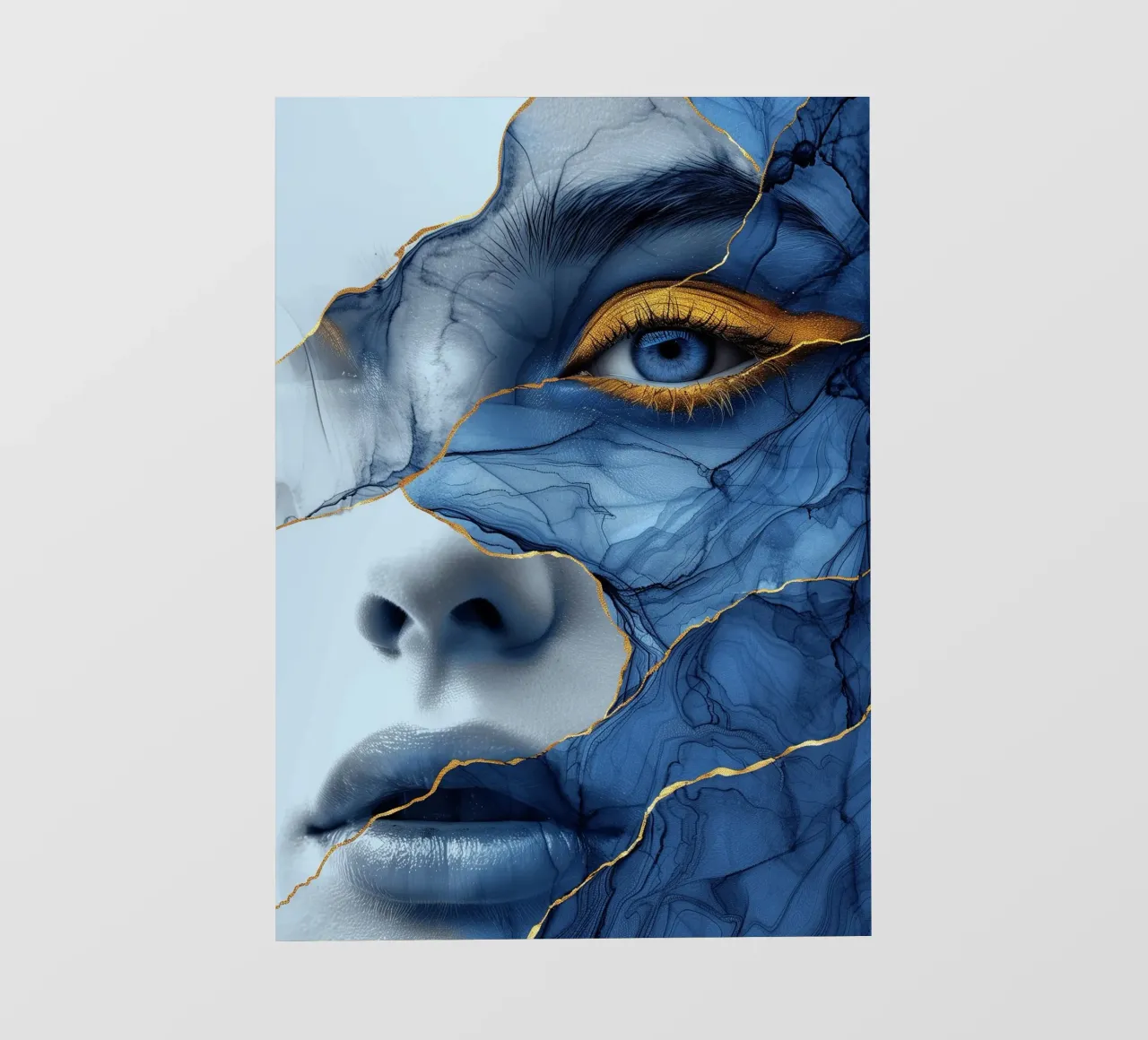 Blue face woman art photo wallpaper by Justyna Jaszke JBJart