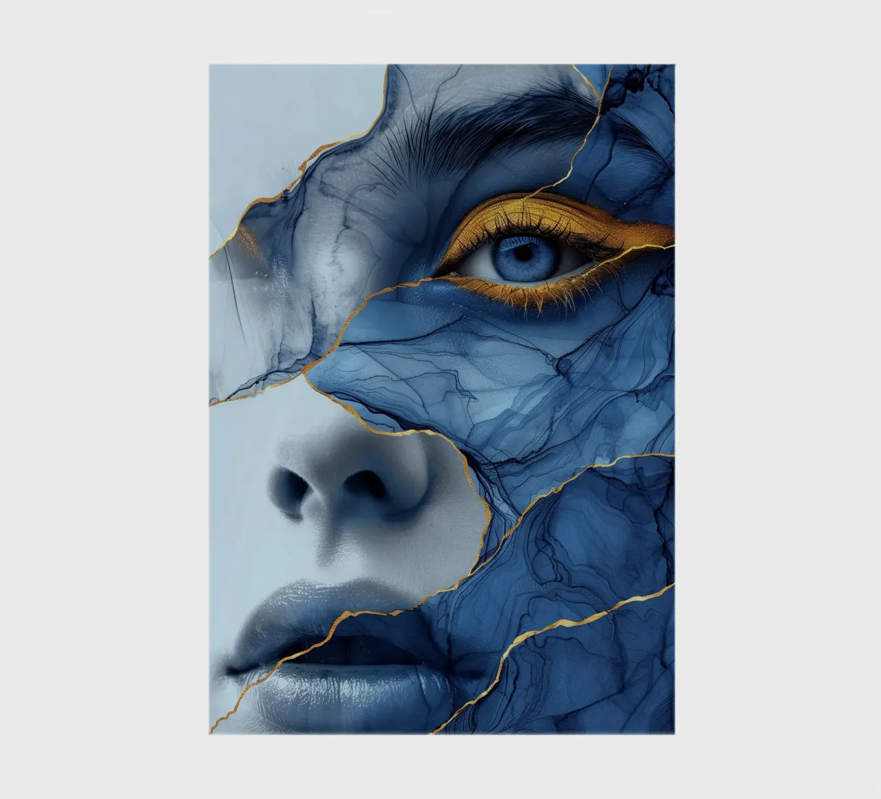 Blue face woman art notebook by Justyna Jaszke JBJart