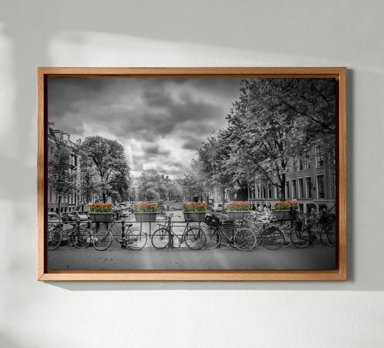 Herengracht Amsterdam tela con Cornice a cassetta da Melanie Viola