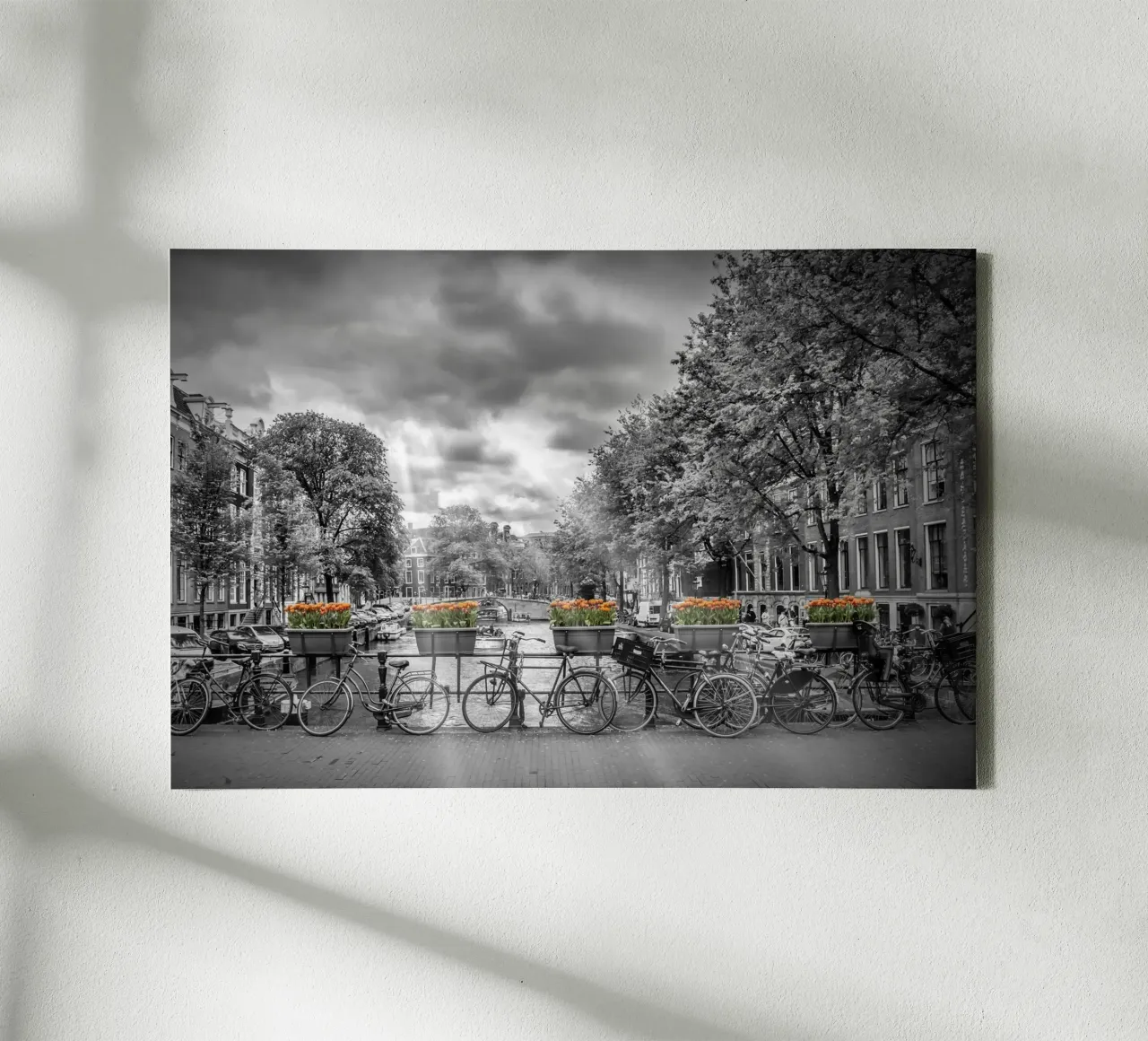 Herengracht Amsterdam tela con Cornice a cassetta da Melanie Viola