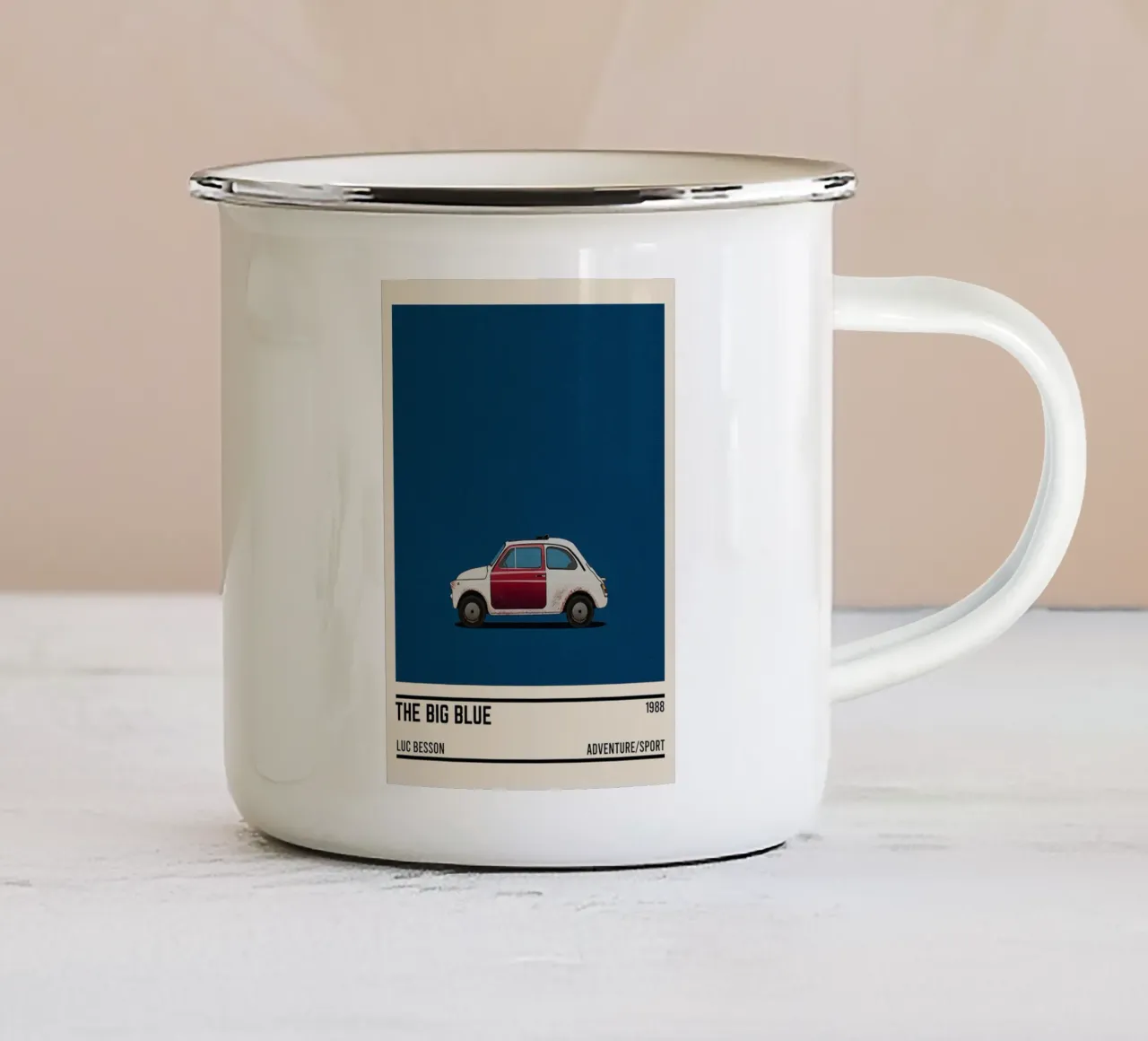 Le grand bleu movie car tazza in smalto da TheArtstudio
