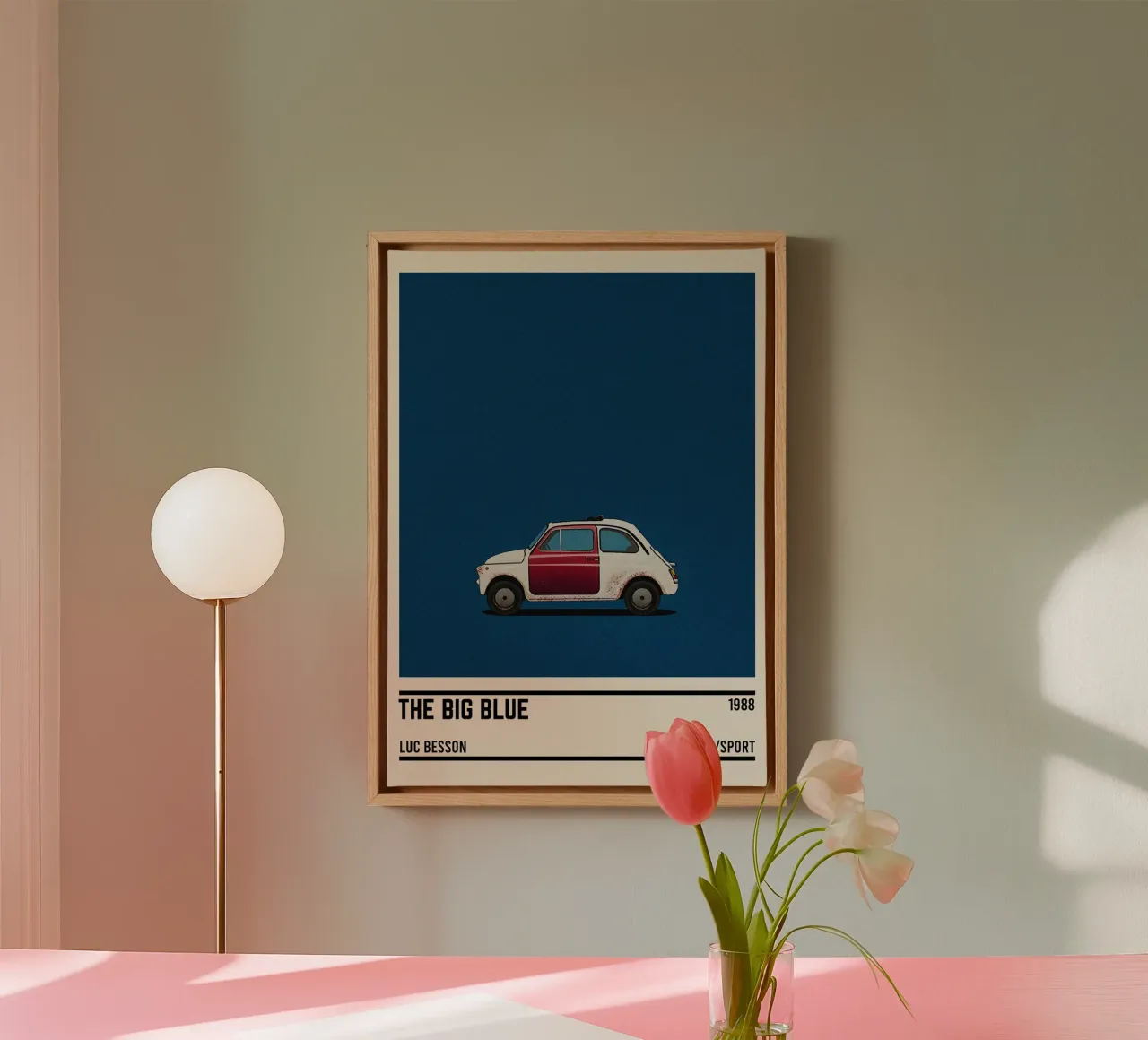 Le grand bleu movie car tela con Cornice a cassetta da TheArtstudio