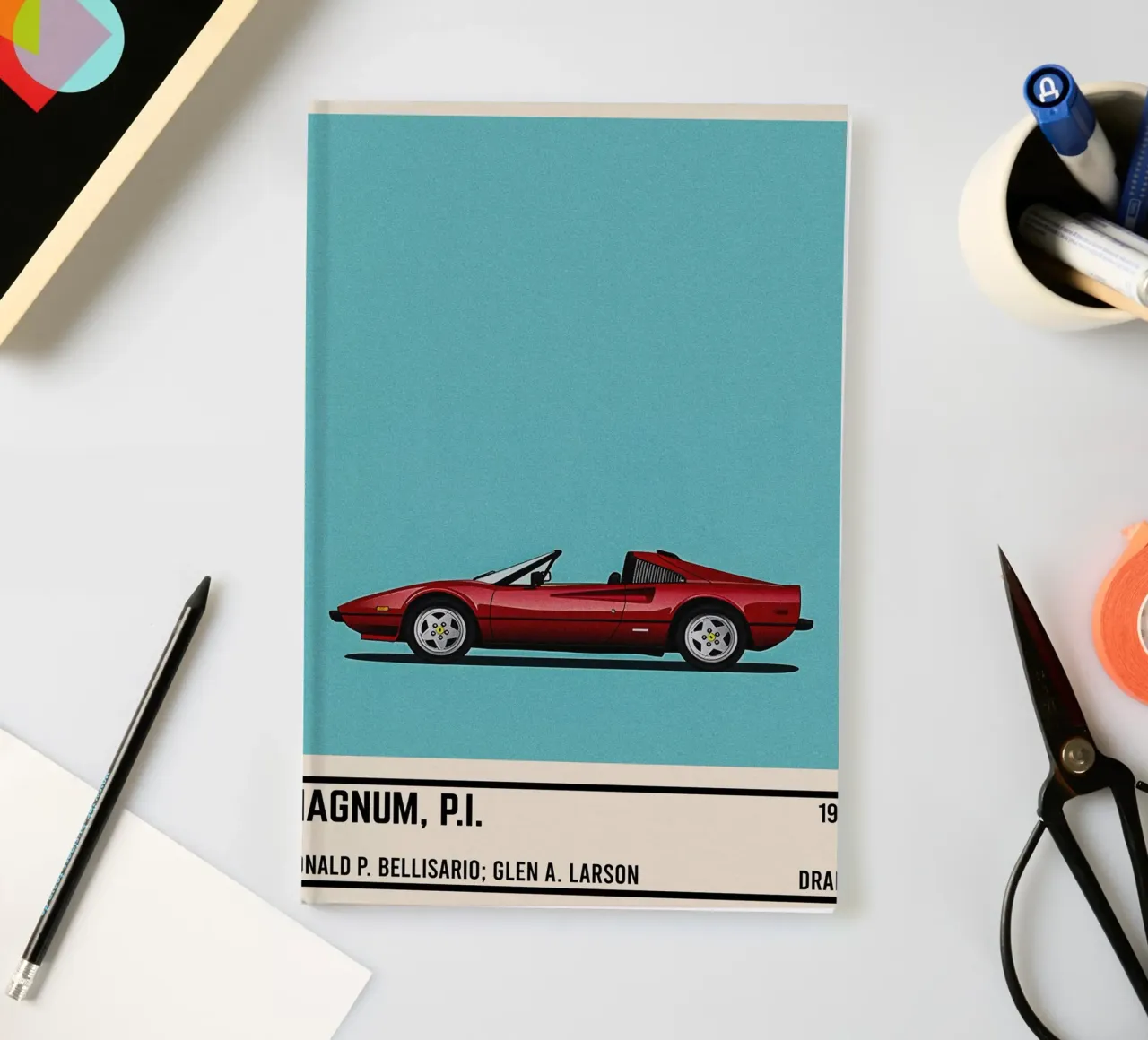 Magnum Pi tv series car notebook by TheArtstudio
