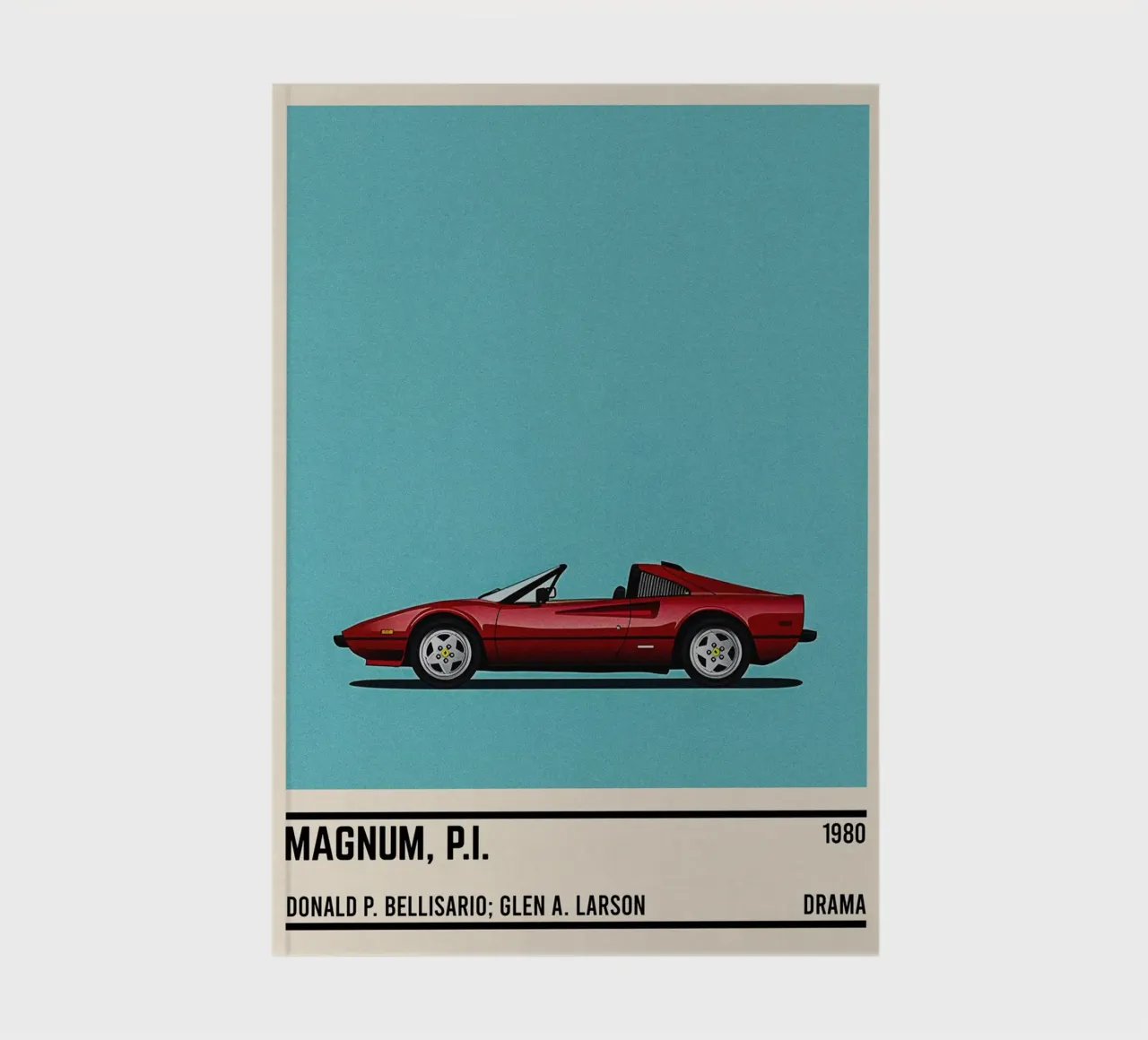 Magnum Pi tv series car notebook by TheArtstudio