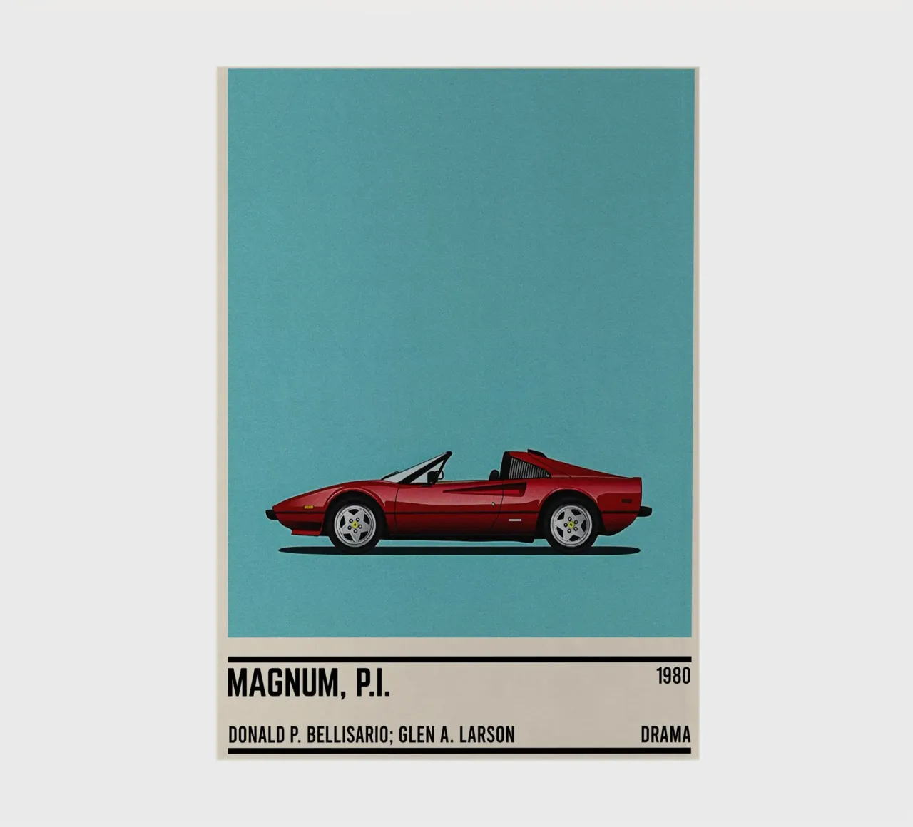 Magnum Pi tv series car notebook by TheArtstudio