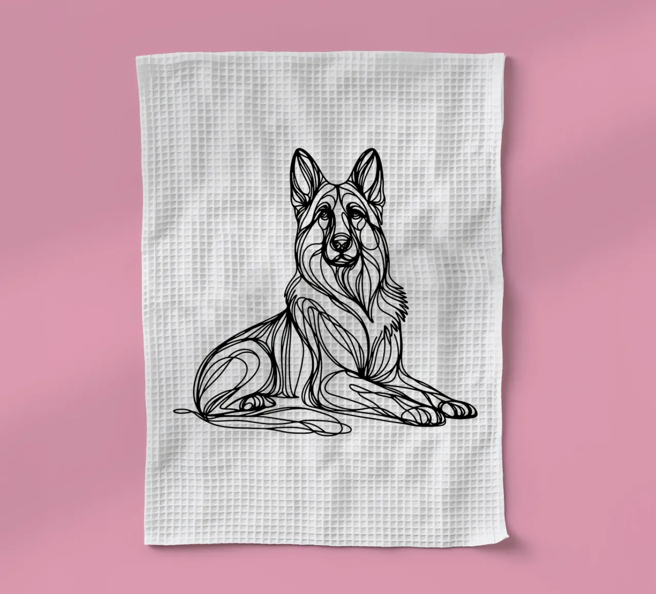 Chien de berger allemand Dessin au trait torchon de WijdevenDesign