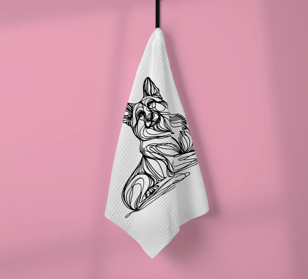 Chien de berger allemand Dessin au trait torchon de WijdevenDesign