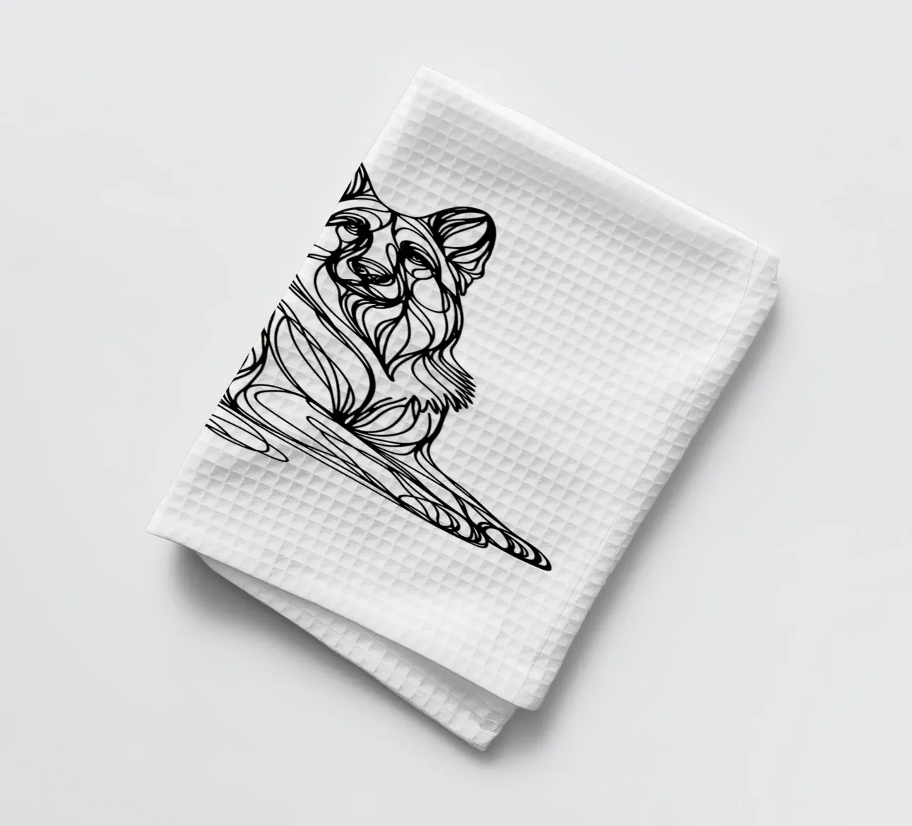 Chien de berger allemand Dessin au trait torchon de WijdevenDesign