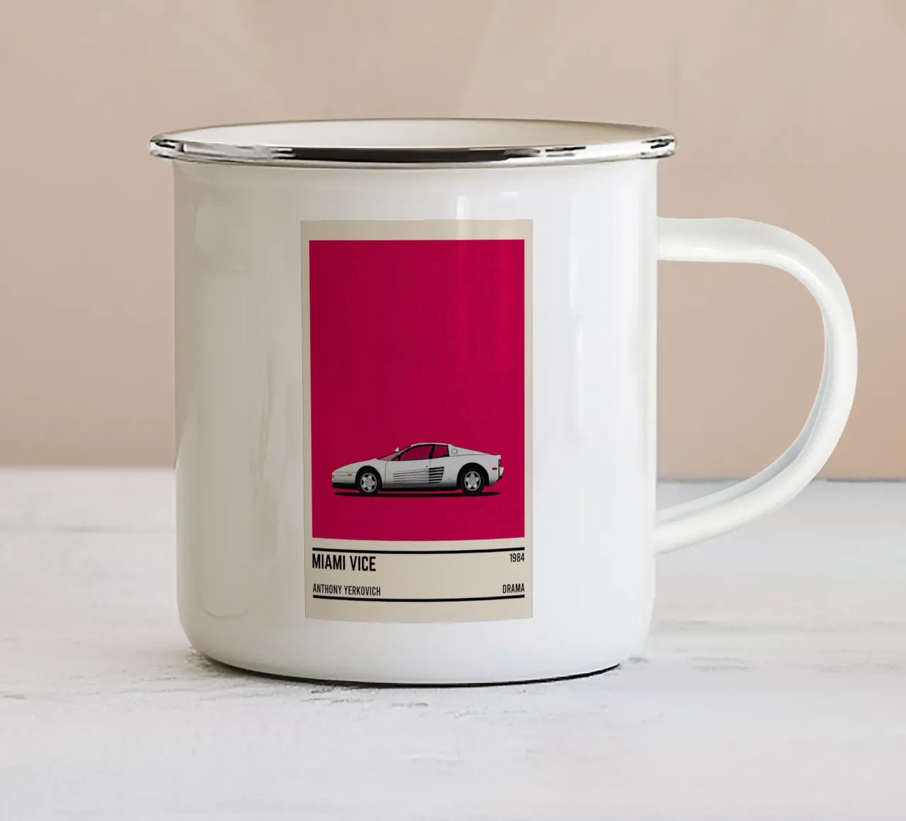 Miami Vice car movie tazza in smalto da TheArtstudio