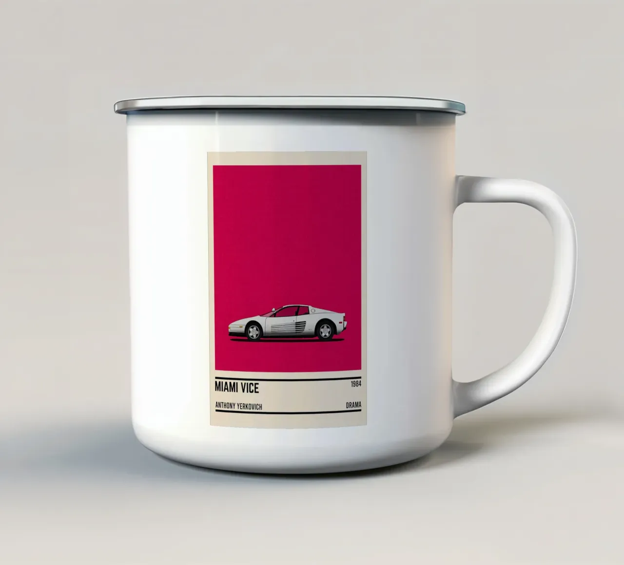 Miami Vice car movie tazza in smalto da TheArtstudio