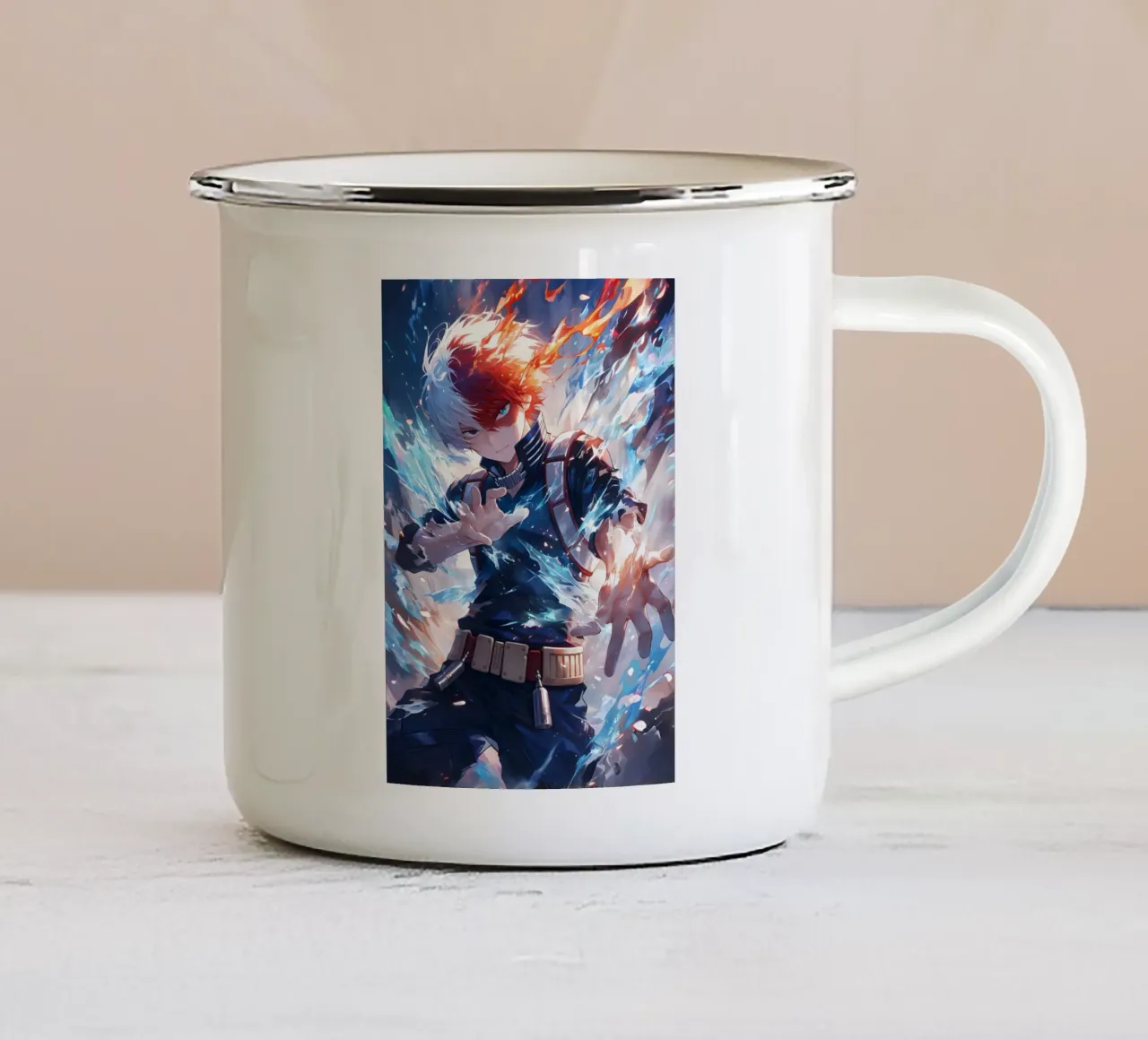 Shoto Todoroki My Hero Academia tazza in smalto da CreativeStudio