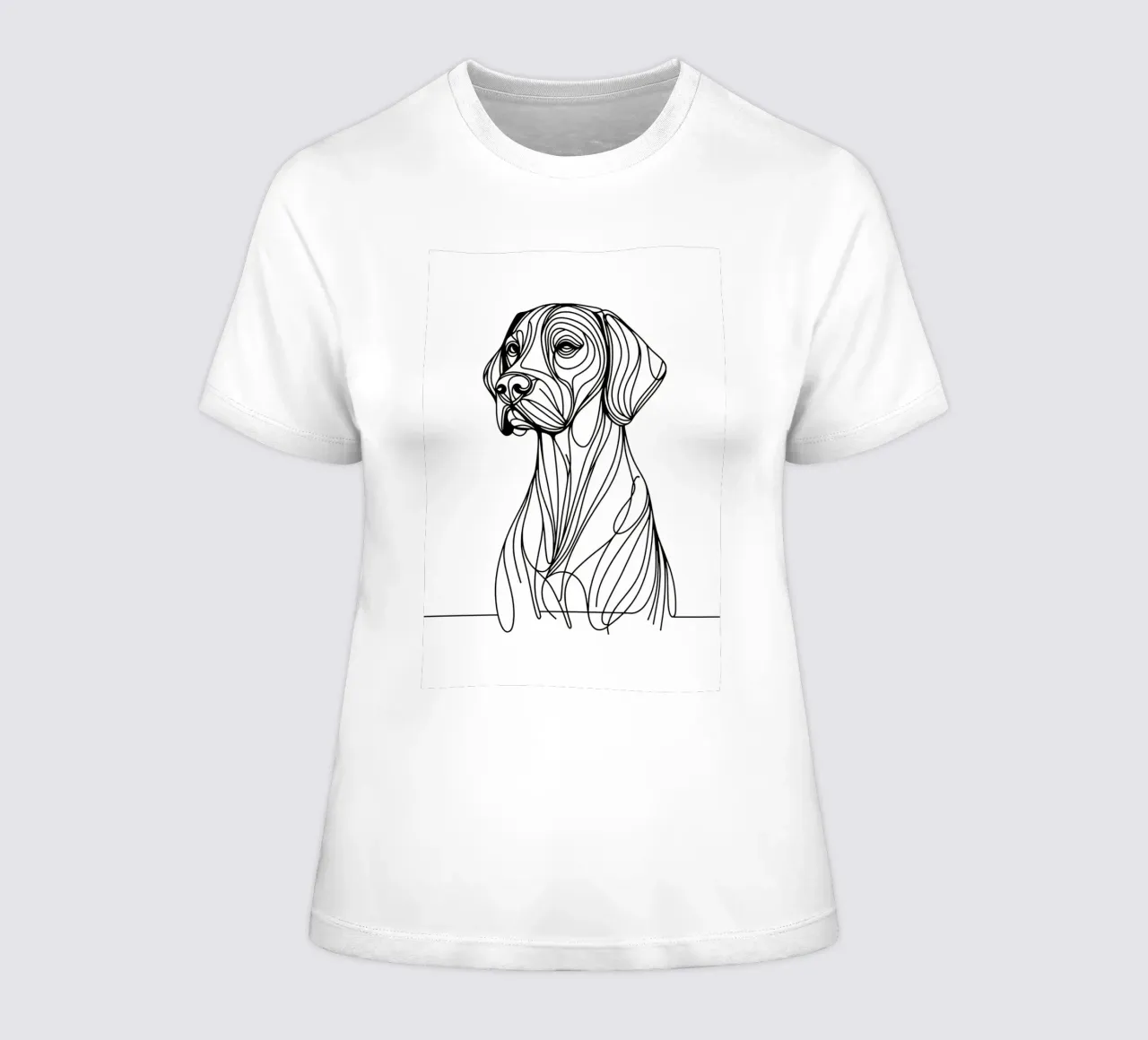 German Shorthaired Pointer Dog Line Art Drawing women's fitted t-shirt by WijdevenDesign