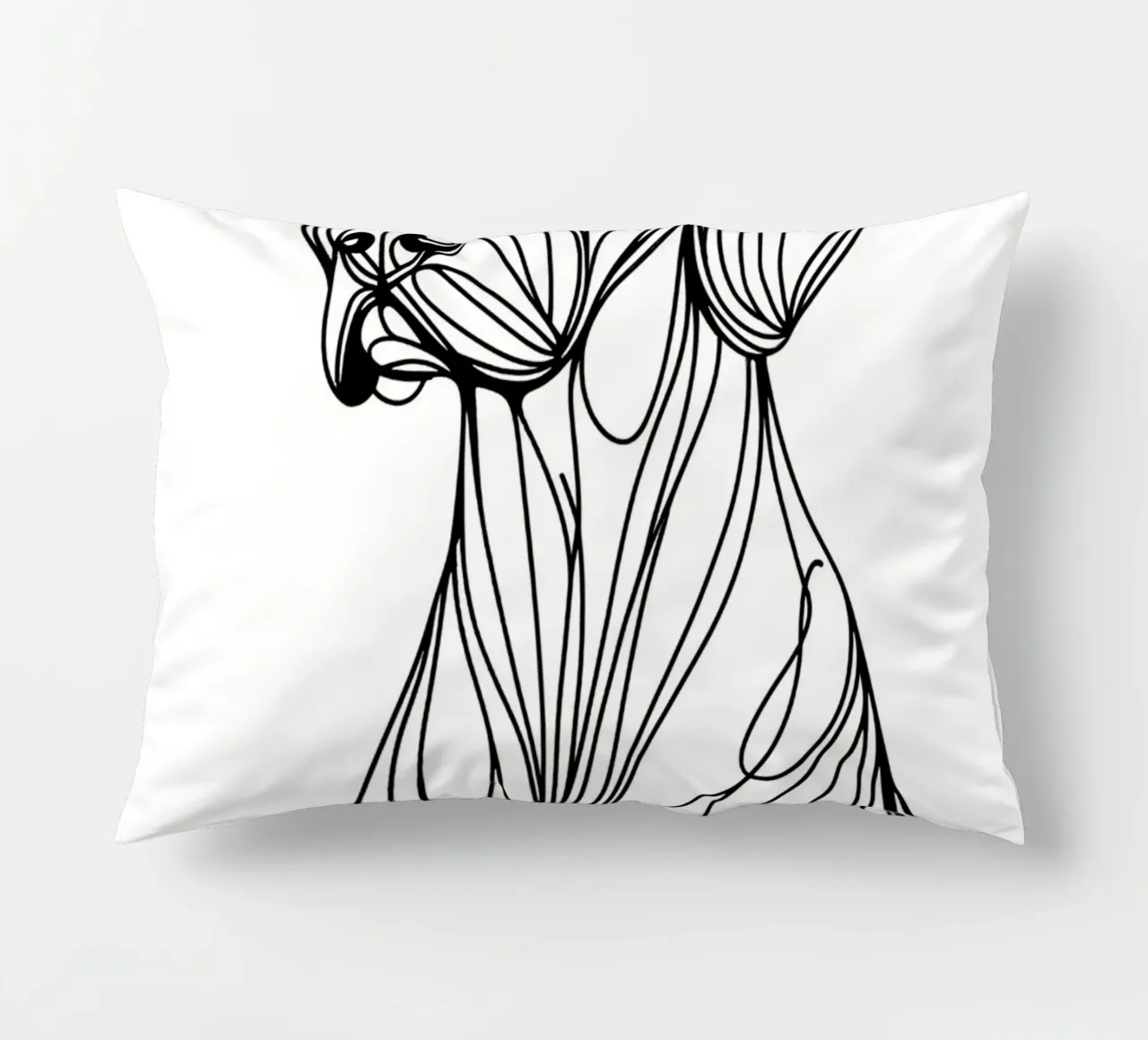 Cane Pointer Tedesco a pelo corto Disegno artistico lineare cuscino da WijdevenDesign
