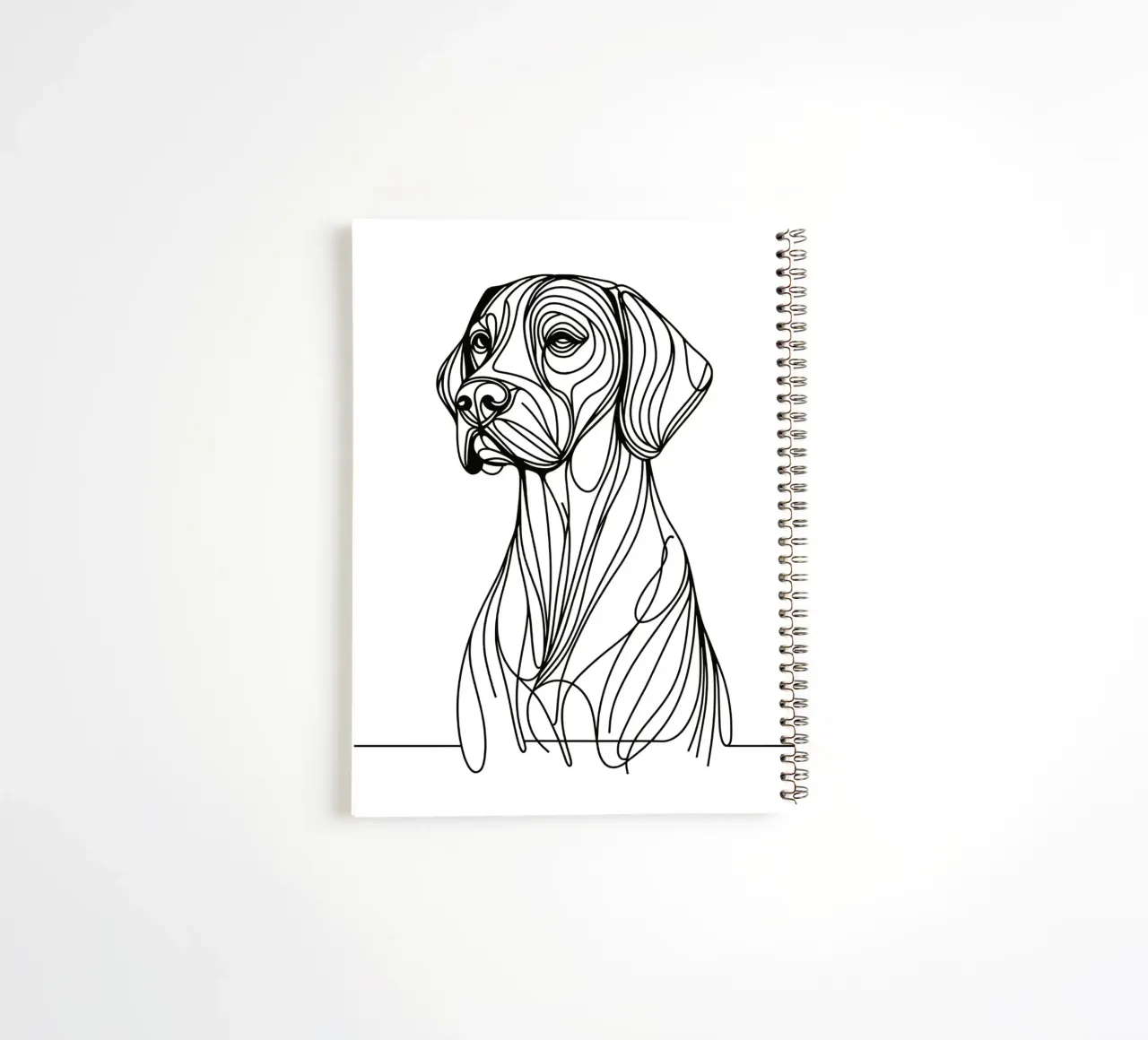 German Shorthaired Pointer Dog Line Art Drawing spiral notebook by WijdevenDesign