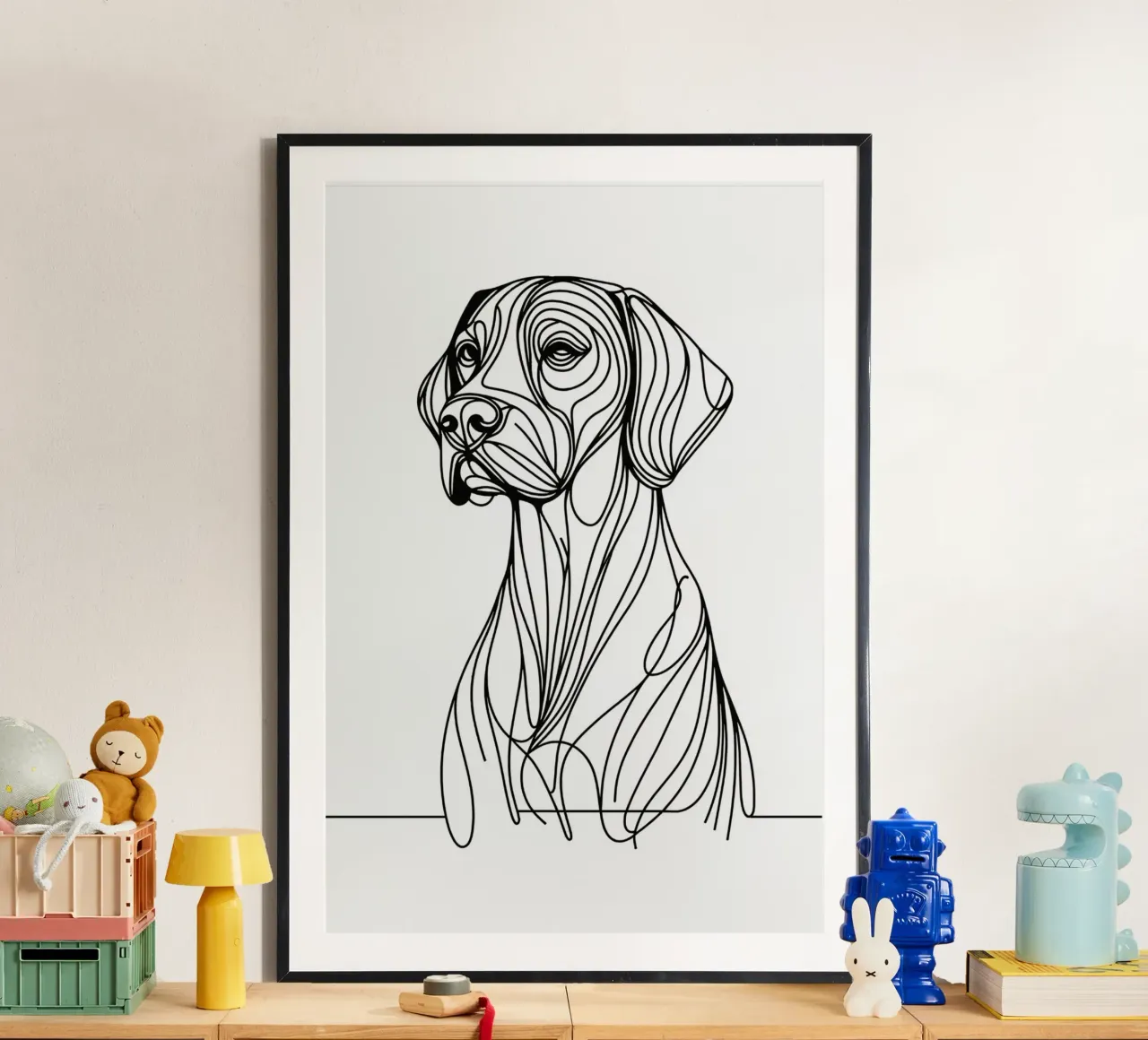 Cane Pointer Tedesco a pelo corto Disegno artistico lineare poster da WijdevenDesign