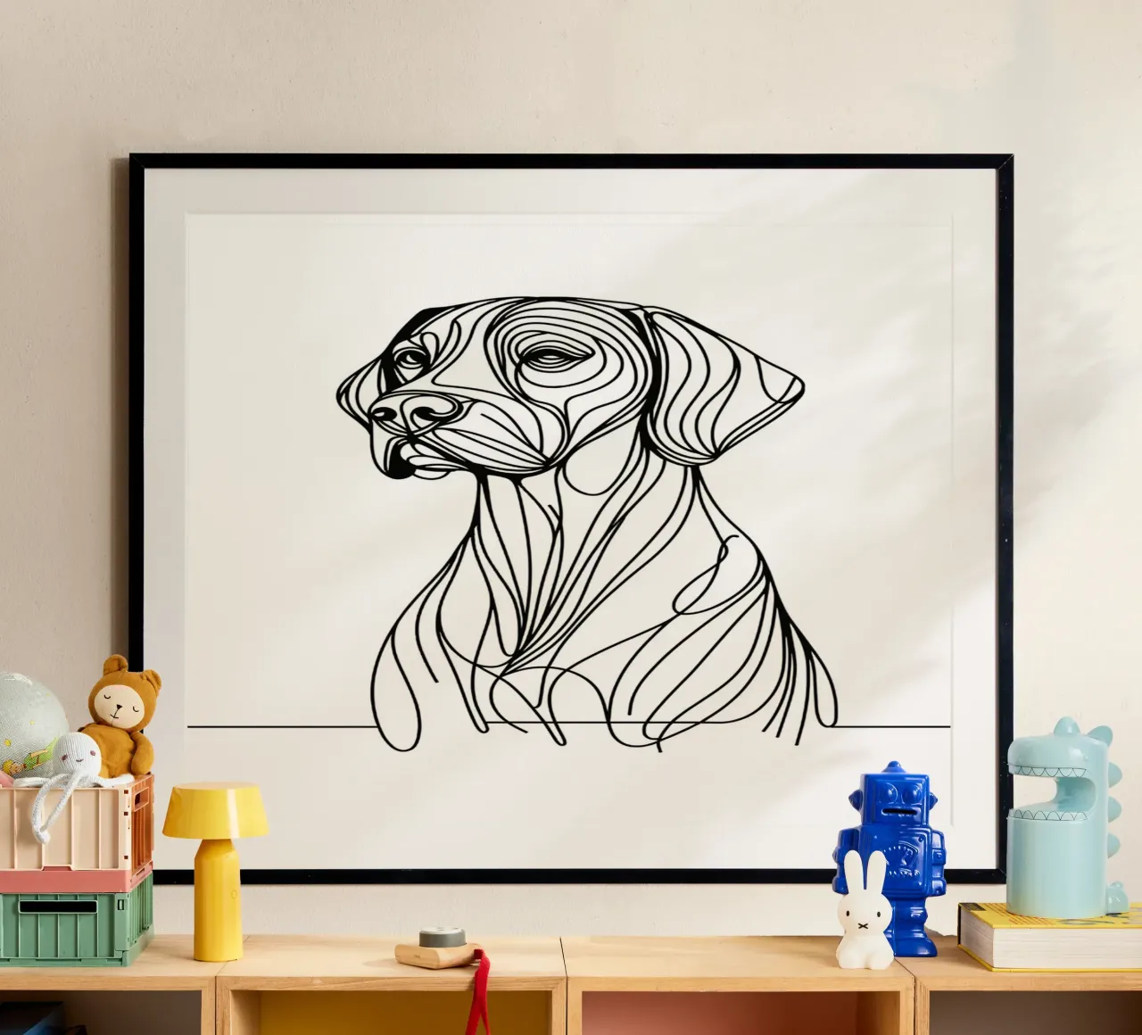 Cane Pointer Tedesco a pelo corto Disegno artistico lineare poster da WijdevenDesign