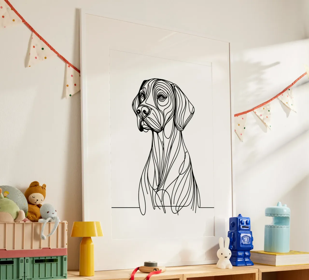 Cane Pointer Tedesco a pelo corto Disegno artistico lineare poster da WijdevenDesign