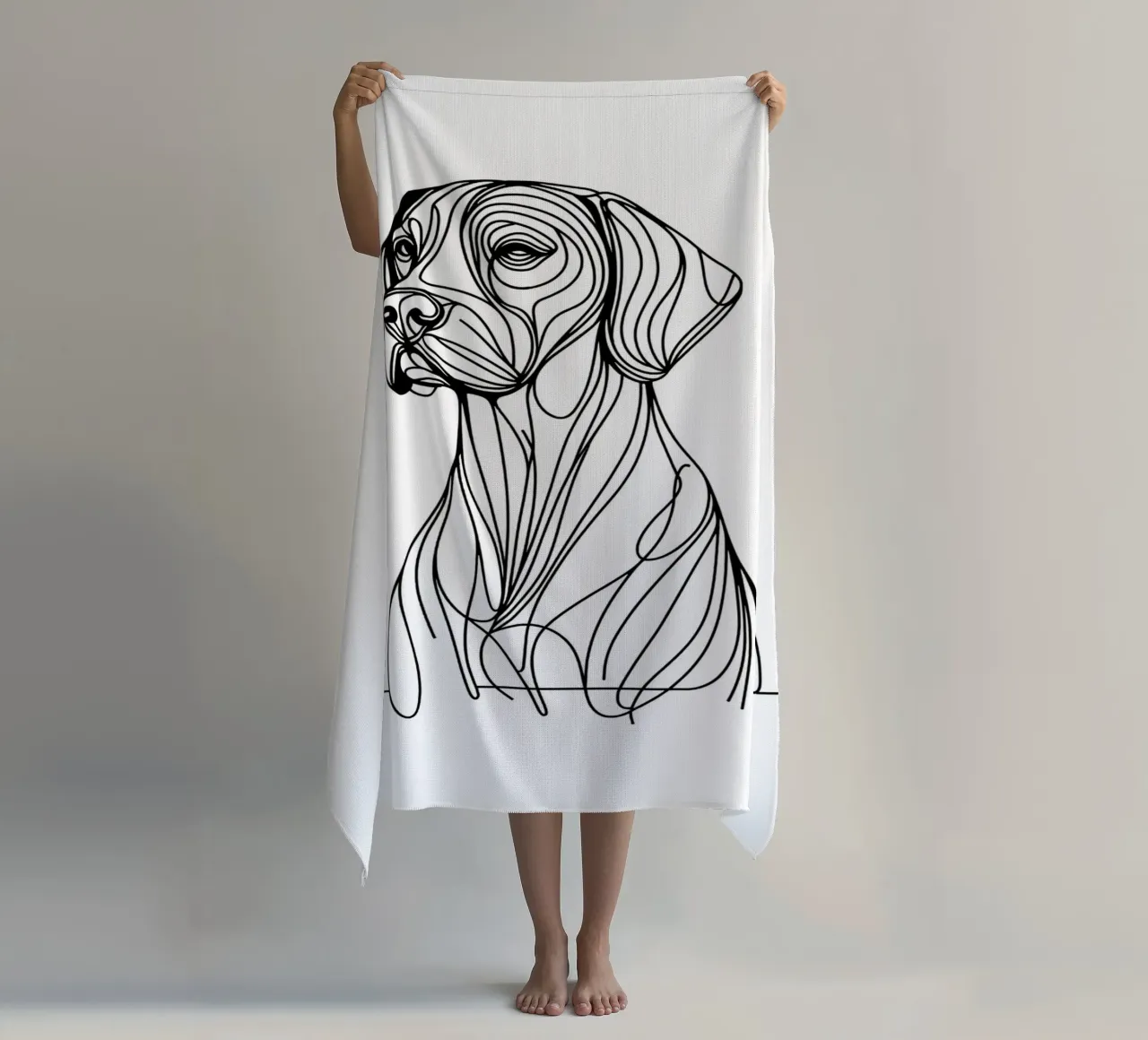 Cane Pointer Tedesco a pelo corto Disegno artistico lineare telo mare da WijdevenDesign