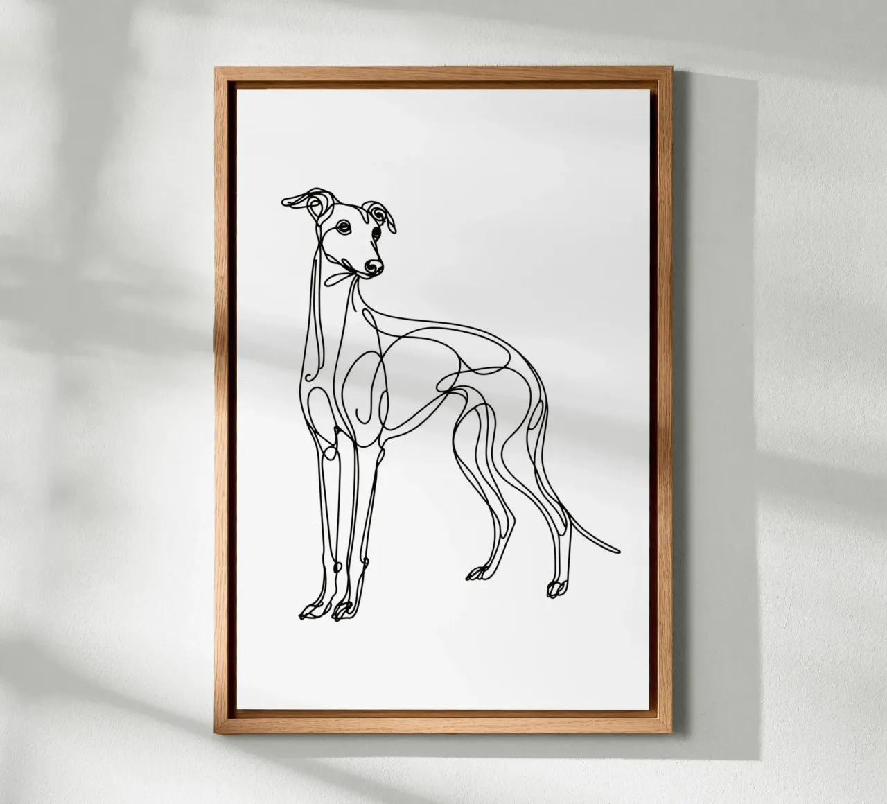 Greyhound Dog Line Art Drawing canvas by WijdevenDesign