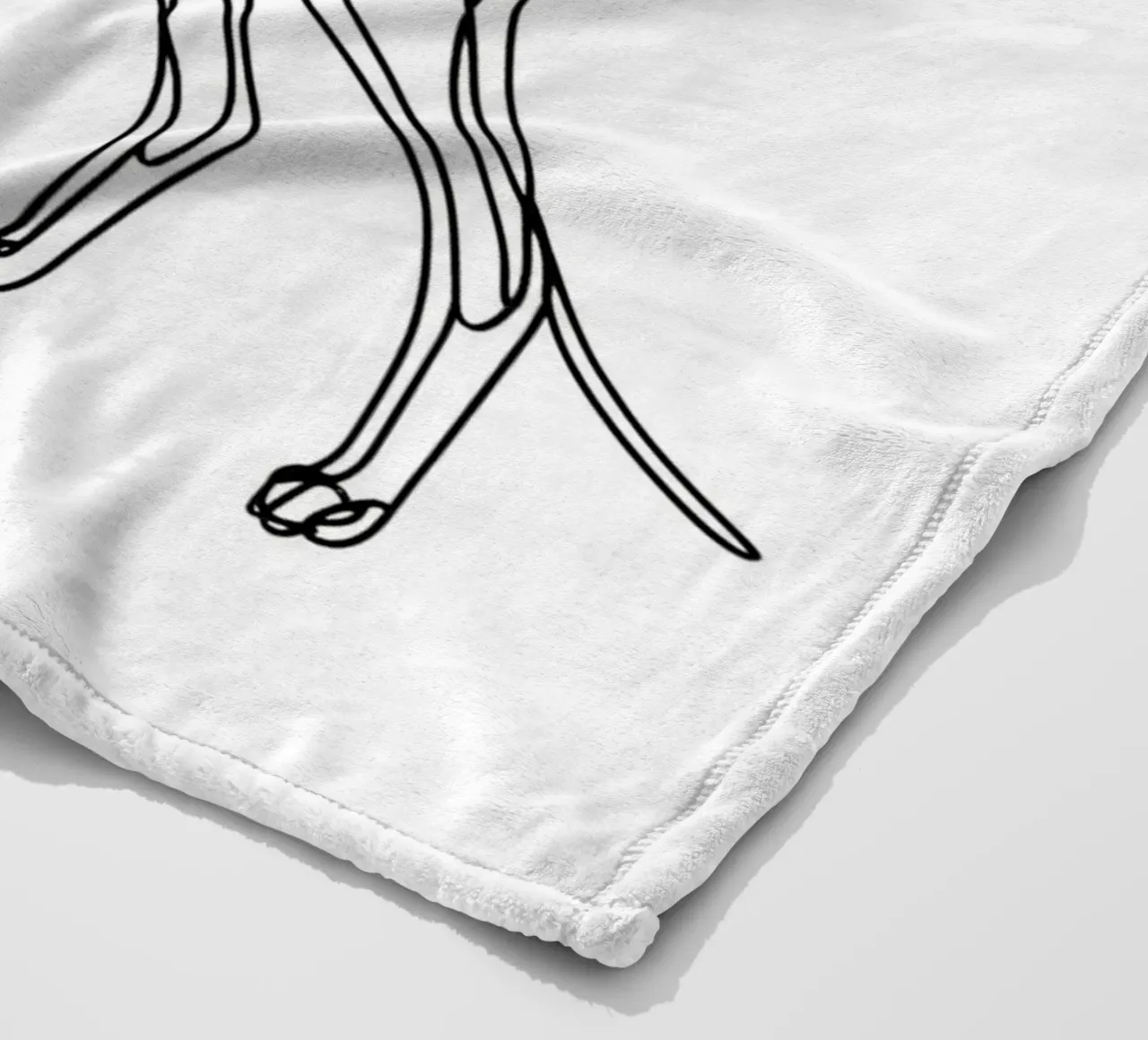 Greyhound Dog Line Art Drawing fleece blanket by WijdevenDesign
