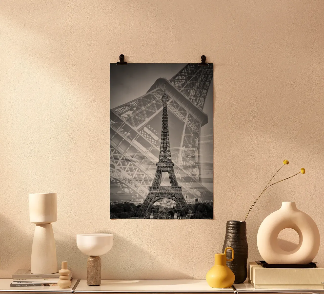 The double Eiffel Tower II | Monochrom hahnemühle by Melanie Viola