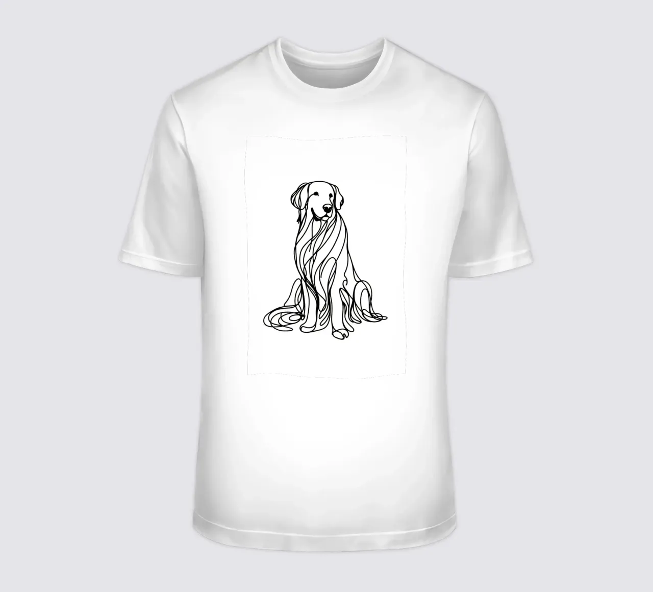 Disegno artistico lineare del cane Golden Retriever t-shirt da WijdevenDesign