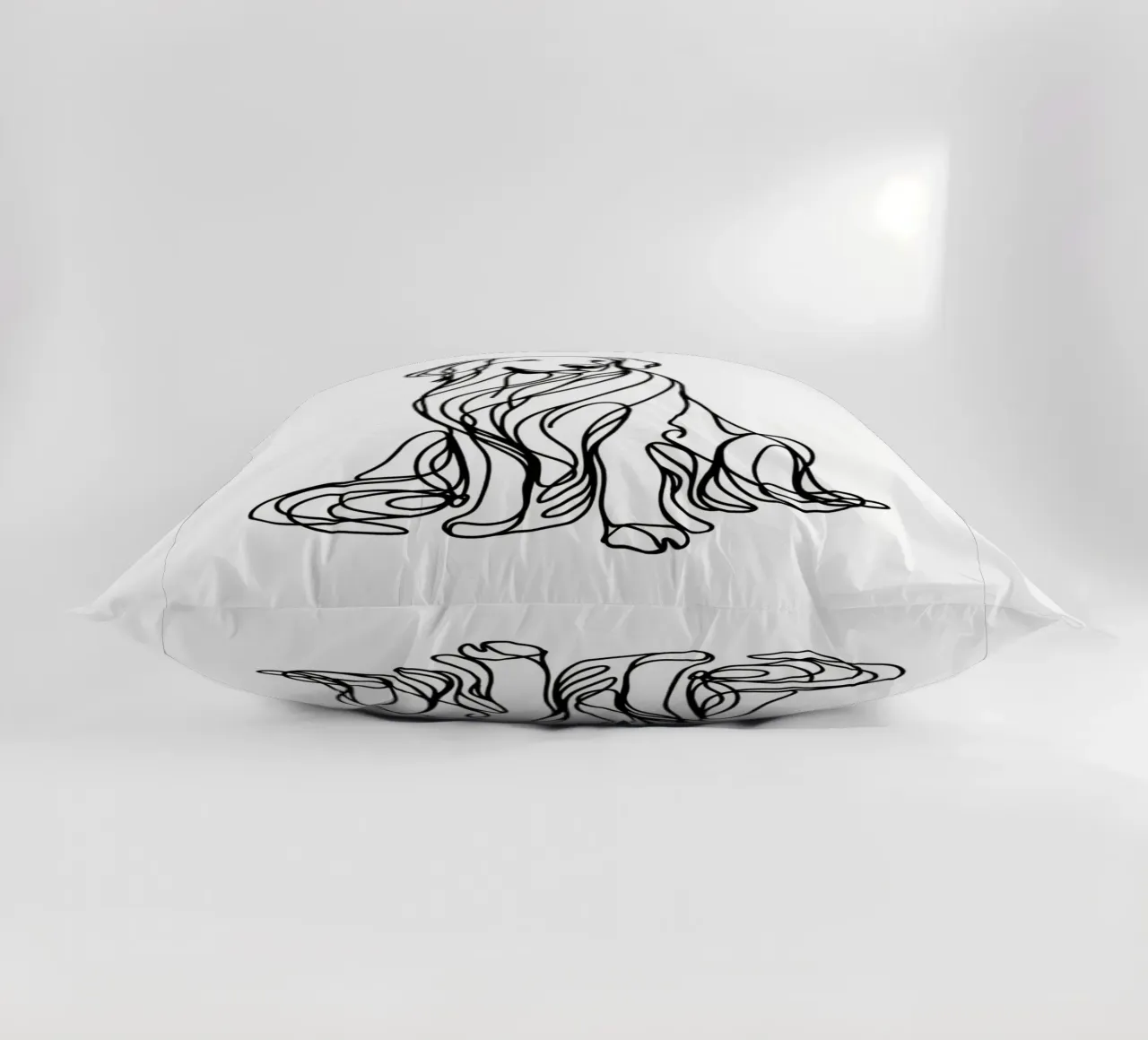 Disegno artistico lineare del cane Golden Retriever cuscino da WijdevenDesign