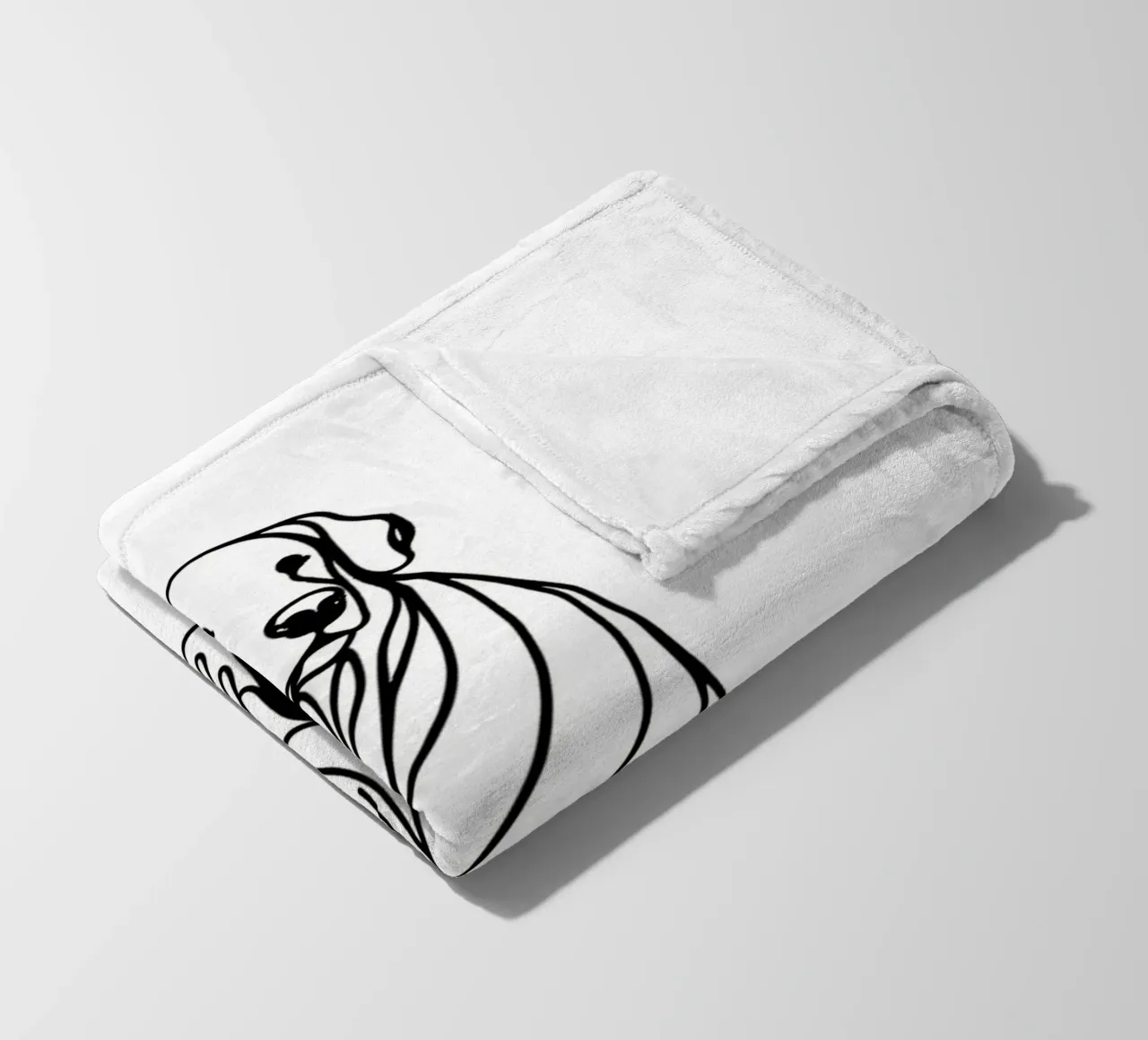 Disegno artistico lineare del cane Golden Retriever coperta in pile da WijdevenDesign