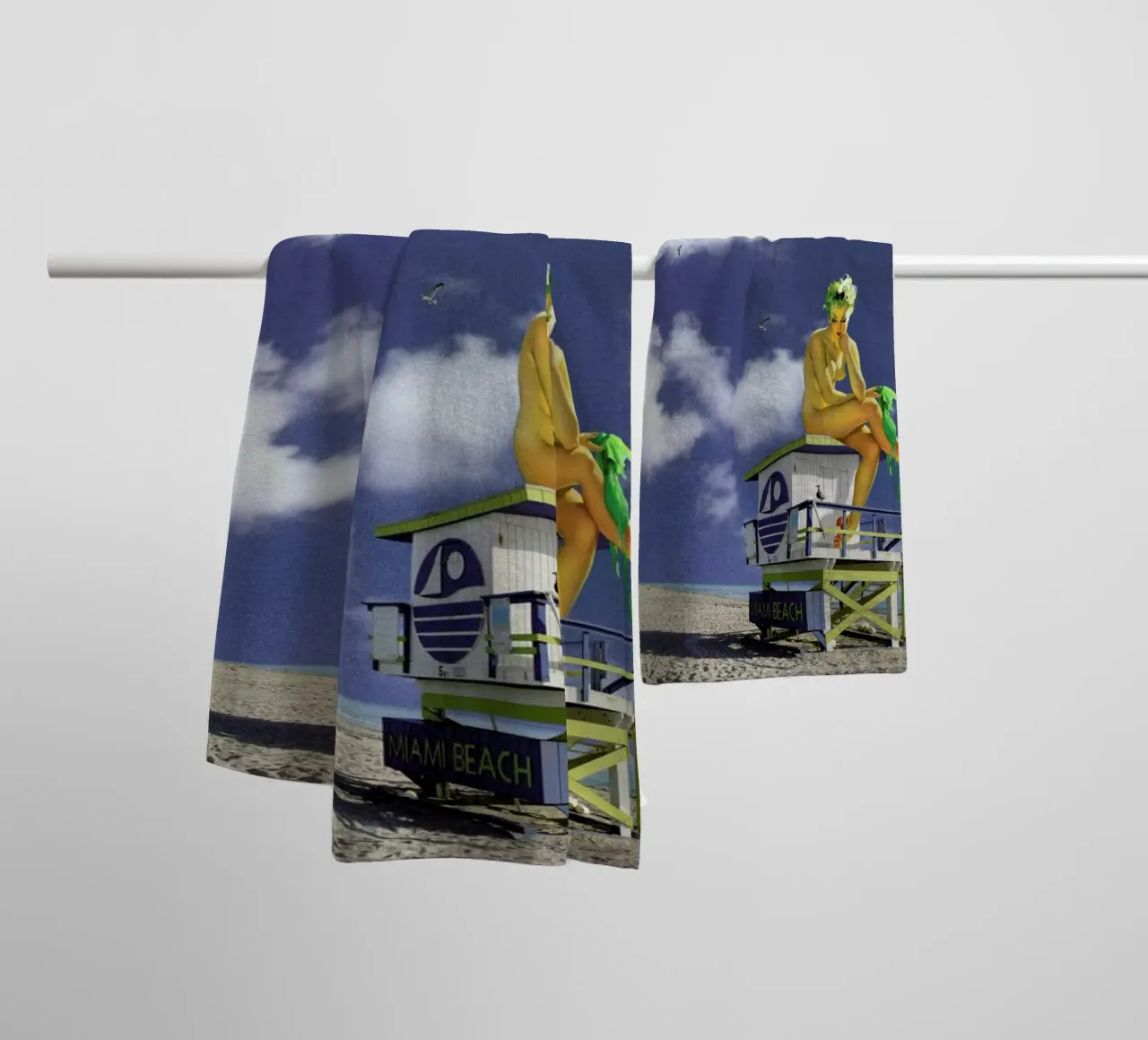 Miami Pinup asciugamano da bagno da Jason Brueck