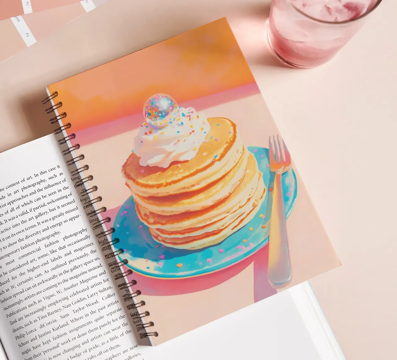 Pancake Stack with Disco Ball spiral notebook by Melloi Art Print