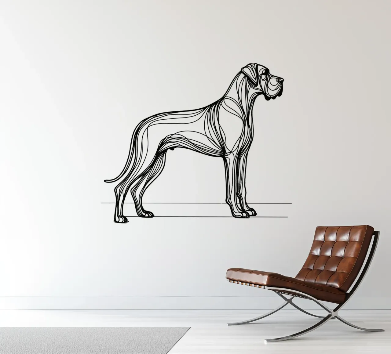 Disegno artistico lineare del cane alano carta da parati fotografica da WijdevenDesign