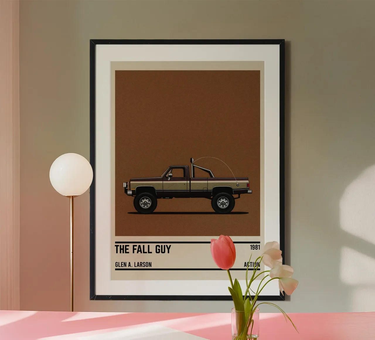 The Fall Guy tv series car poster con telaio in plastica da TheArtstudio
