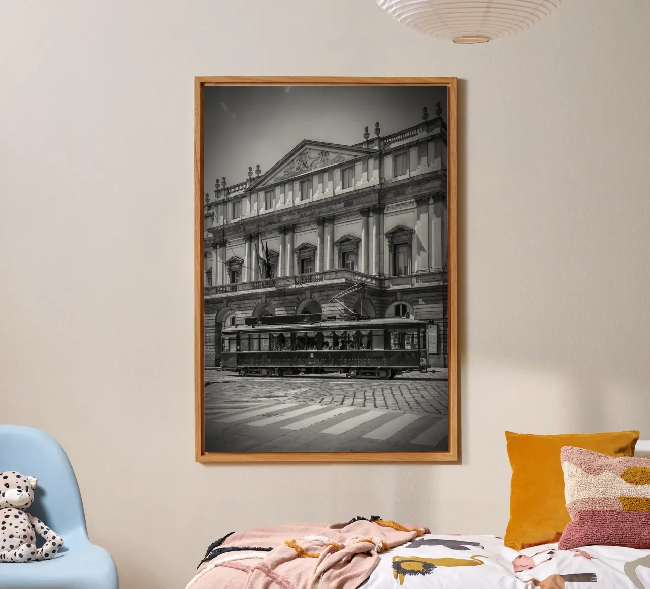 MILANO Teatro alla Scala & tram | Monochrom alluminio dibond da Melanie Viola