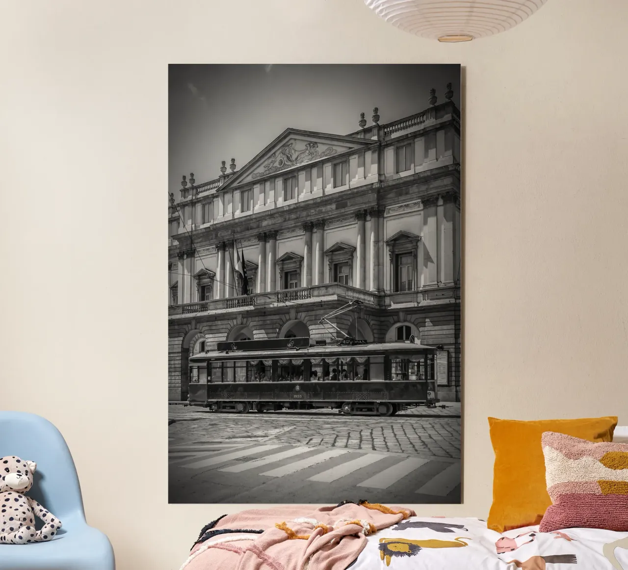 MILANO Teatro alla Scala & tram | Monochrom alluminio dibond da Melanie Viola