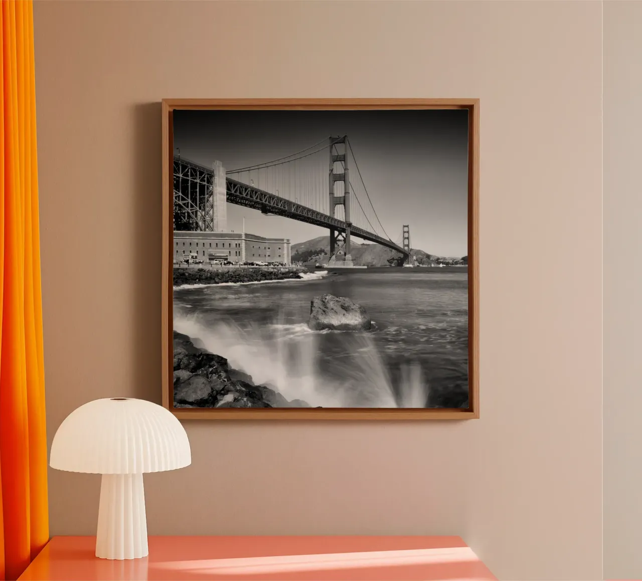 Golden Gate Bridge met branding canvas met Baklijst van Melanie Viola