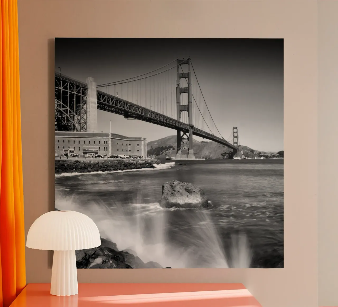 Golden Gate Bridge met branding canvas met Baklijst van Melanie Viola