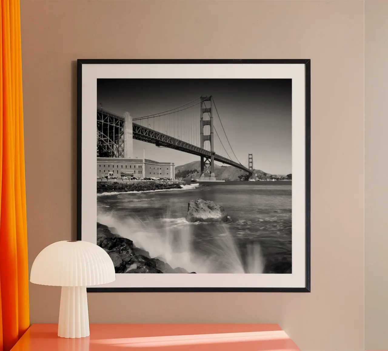 Golden Gate Bridge mit Brandung Hahnemühle von Melanie Viola