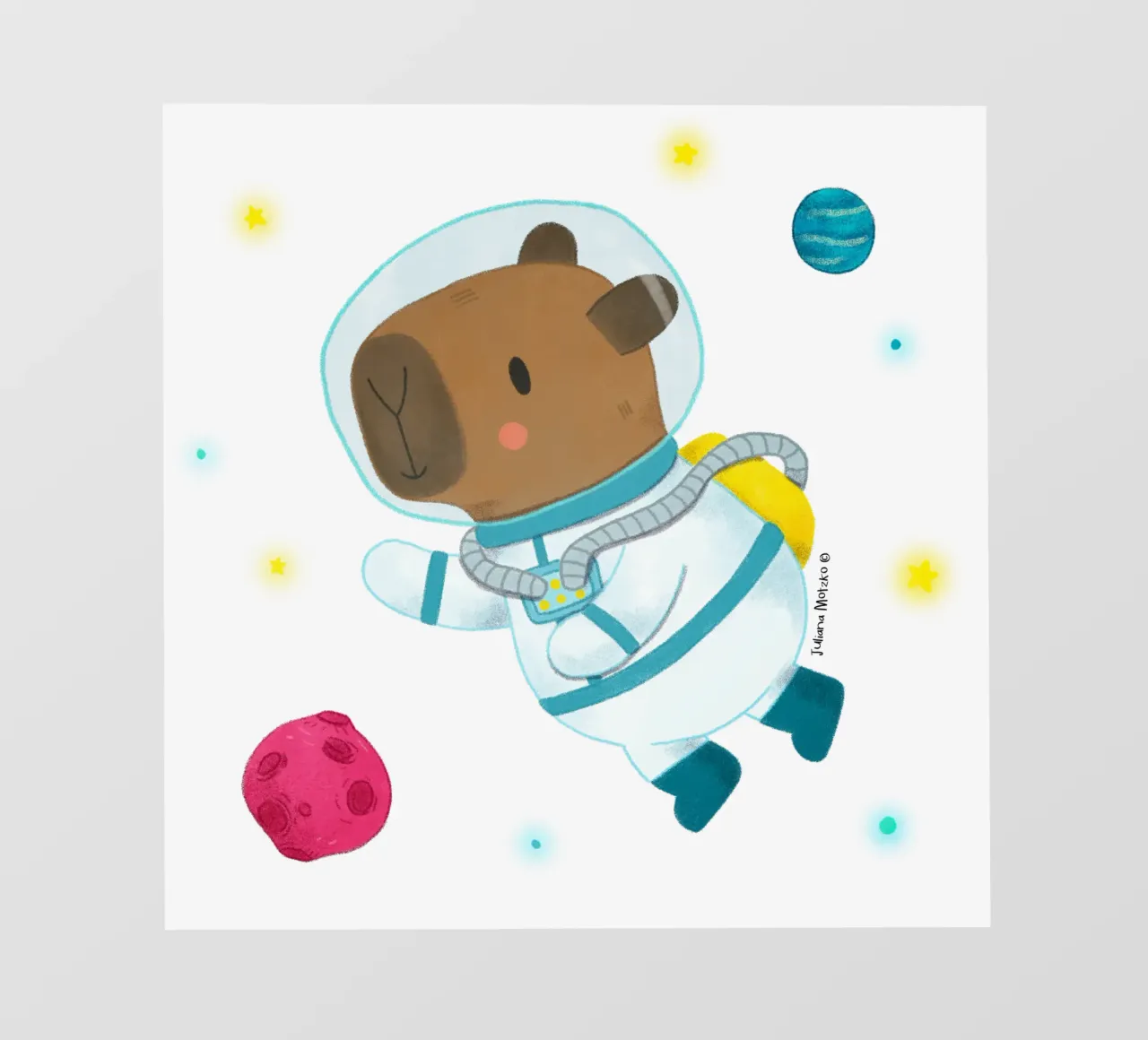 Astronauta capibara pellicola backlit da julianamotzko