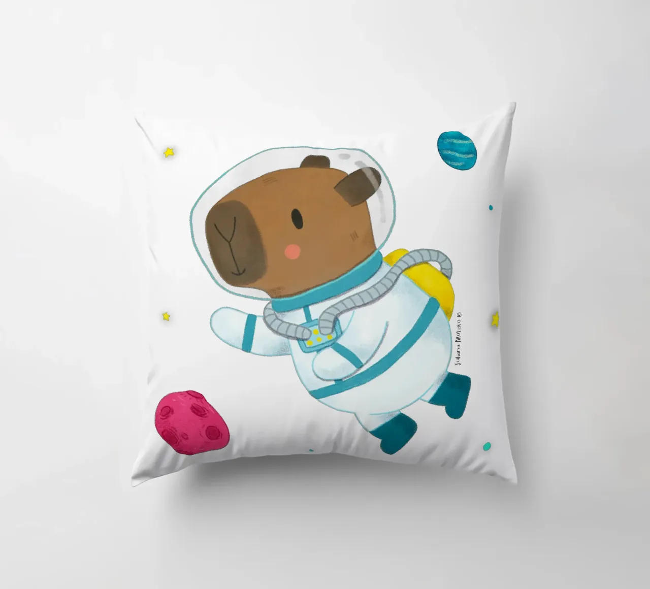 Astronauta capibara cuscino da julianamotzko
