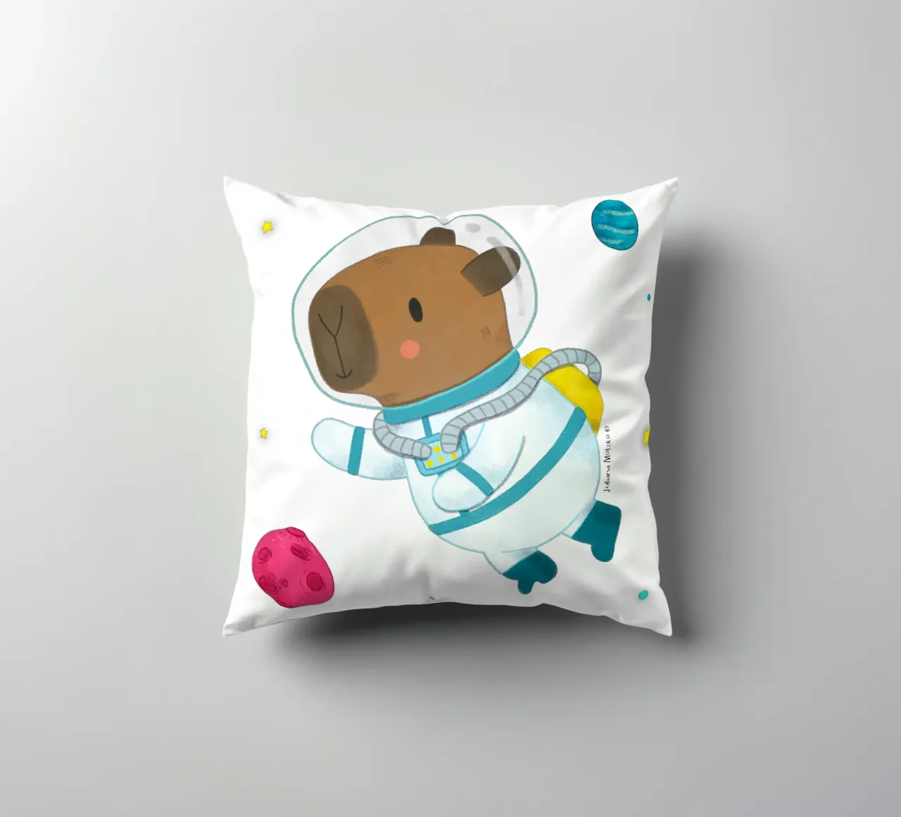 Astronauta capibara cuscino da julianamotzko