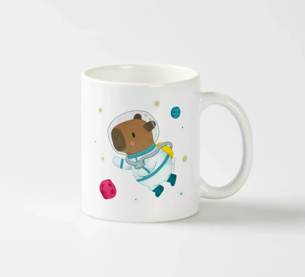 Astronauta capibara tazza in ceramica da julianamotzko