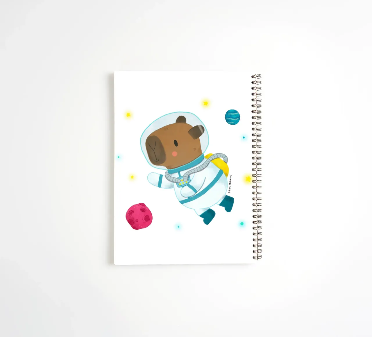 Capybara Astronaut spiral notebook by julianamotzko