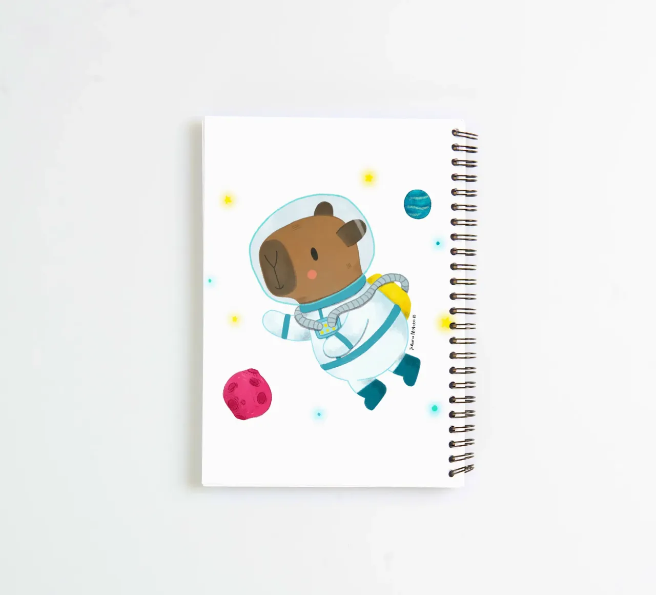Capybara Astronaut spiral notebook by julianamotzko