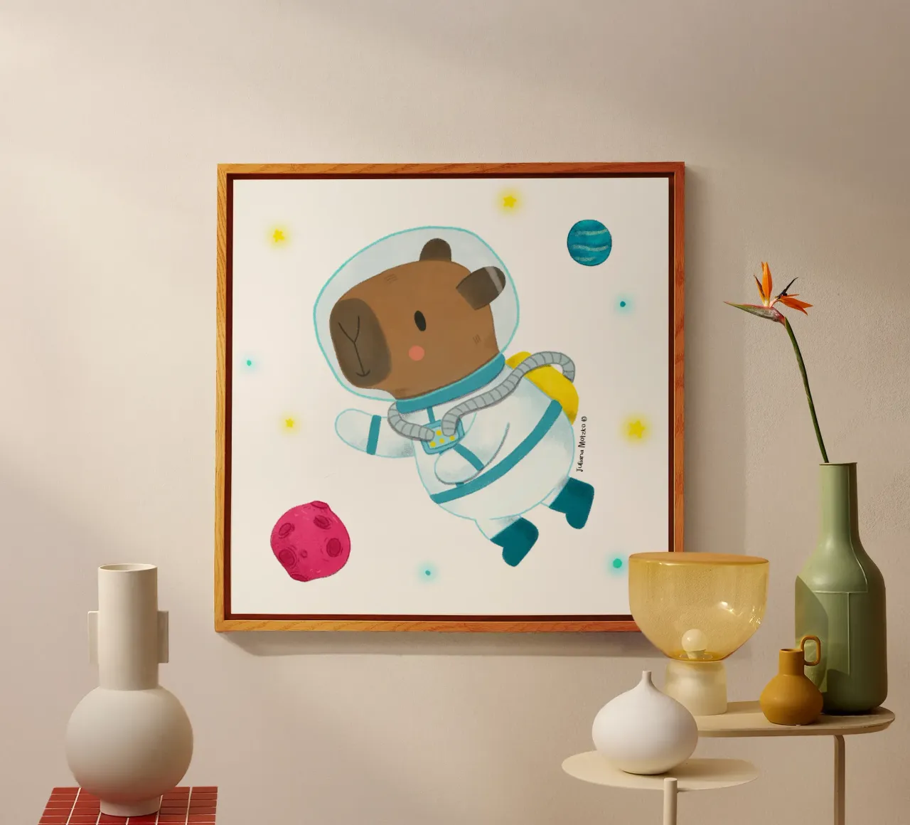 Astronauta capibara plexiglass da julianamotzko