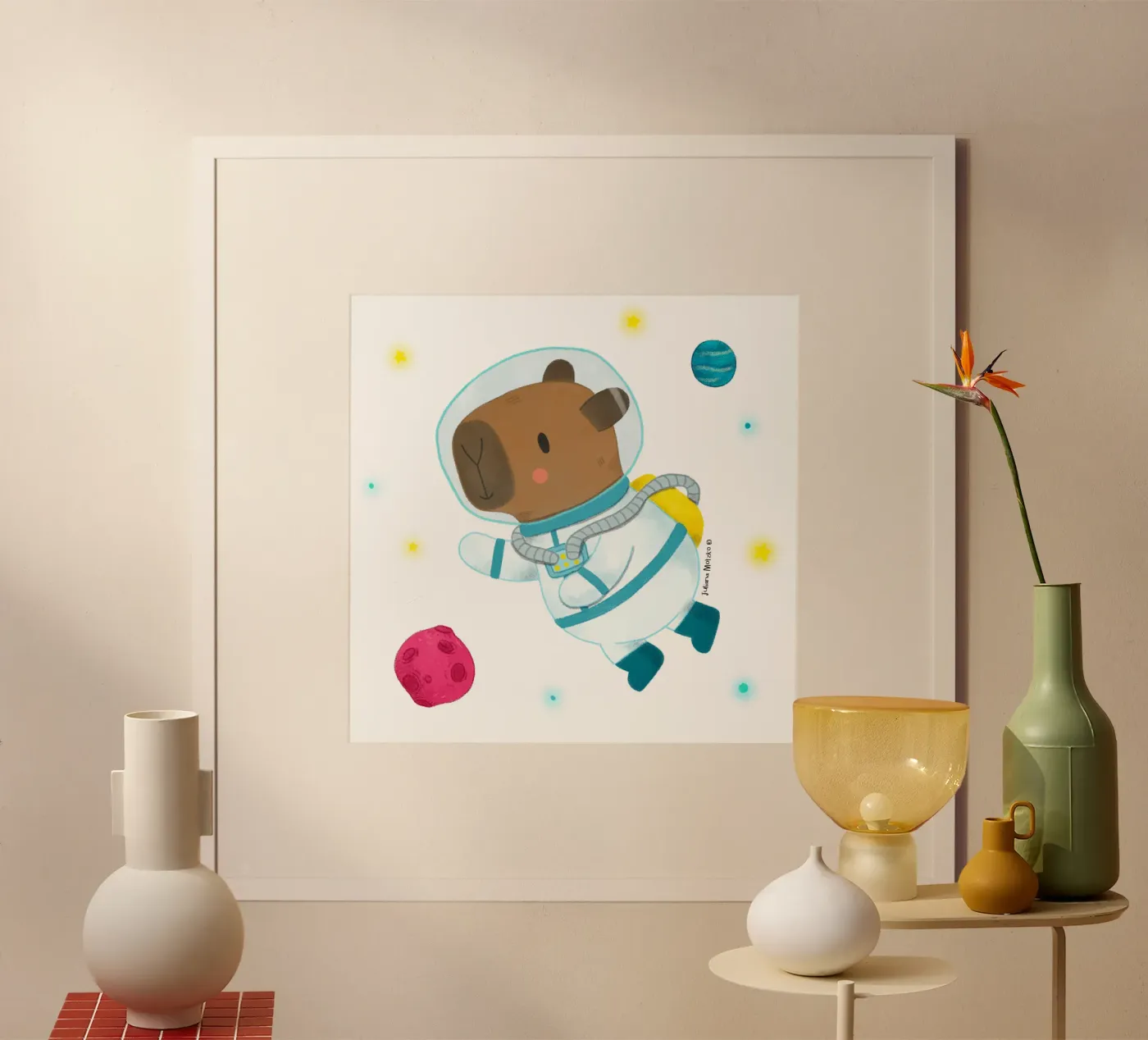 Astronauta capibara poster da julianamotzko