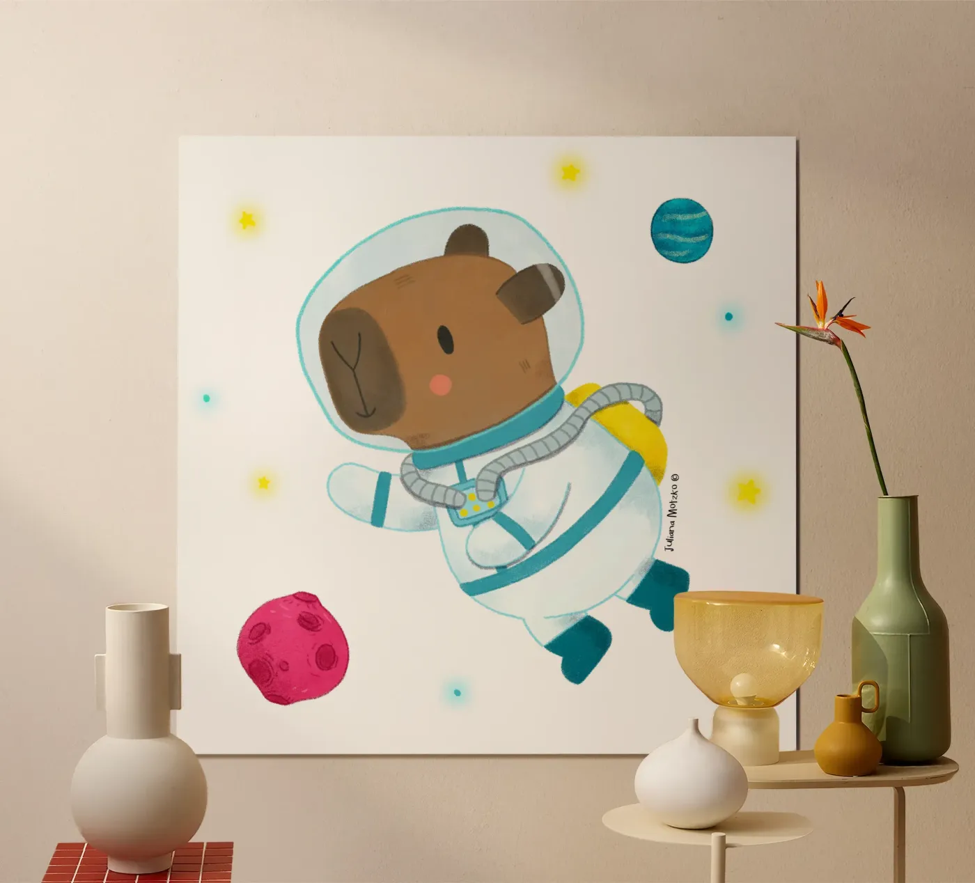 Astronauta capibara poster da julianamotzko